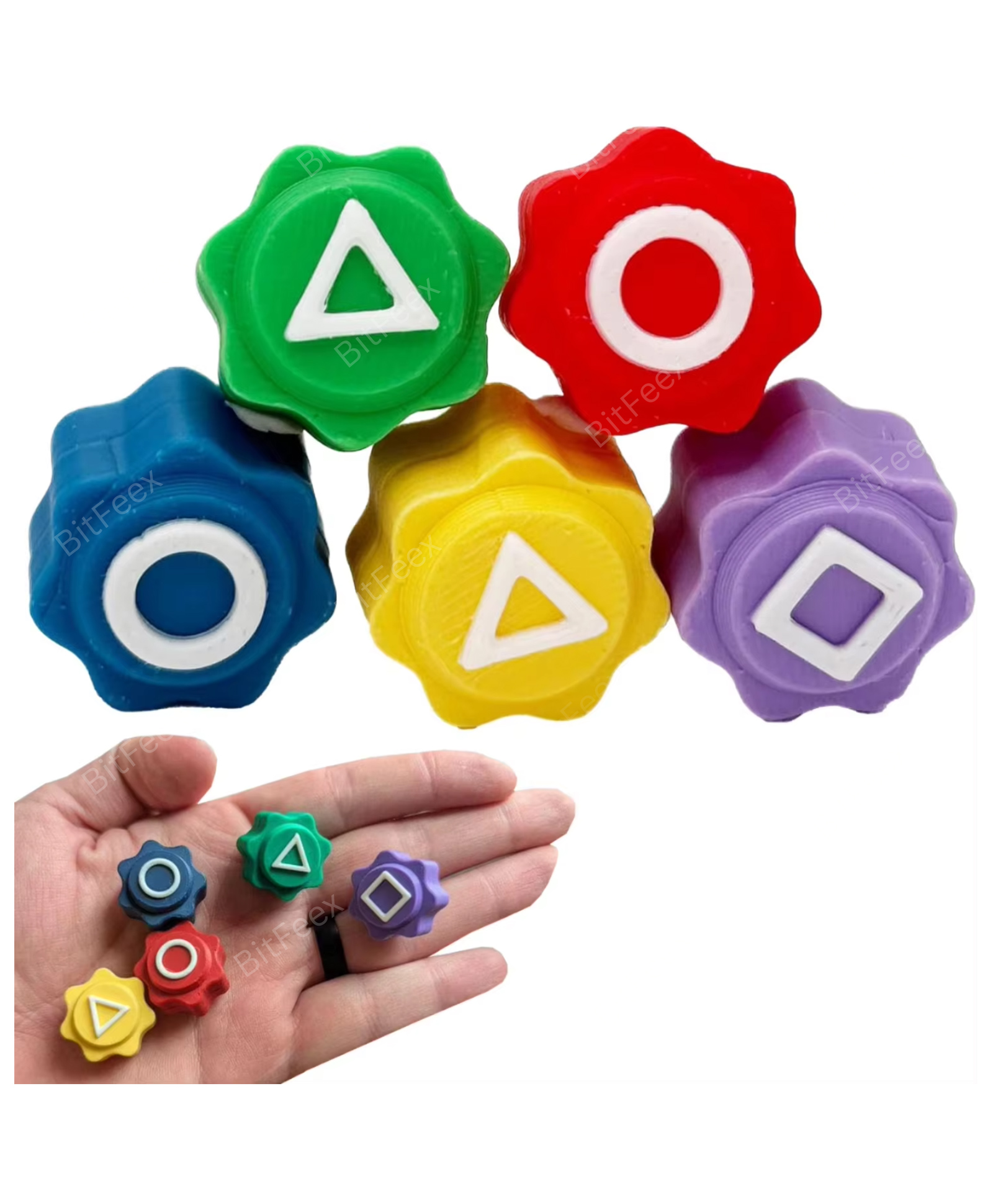 BitFeex Gonggi Game Set, Stones Plastic Dices Playing Pieces Squid Game Squad Traditional Korean Game, Travel Friendly Helpful to Enhance Motorskills (Set of 5 pcs)-picture-26