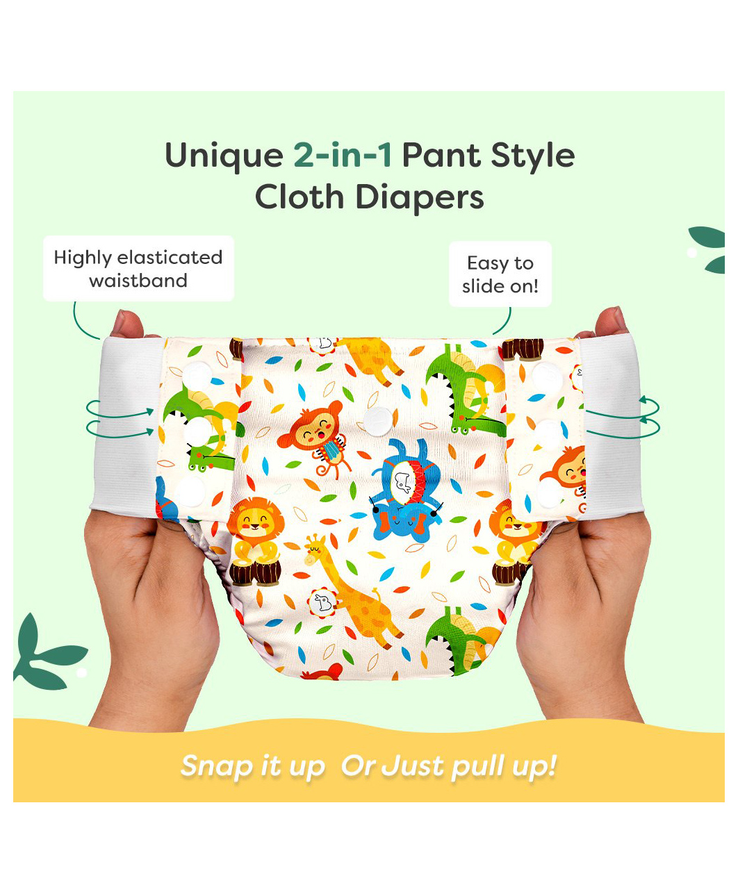SuperBottoms Cloth Diaper Pants with Animal Print - White-picture-13