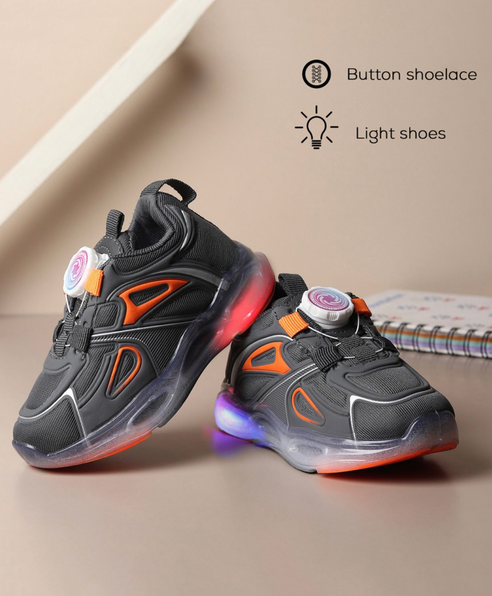 FEETWELL SHOES Colour Blocked LED Shoes - Grey-picture-23