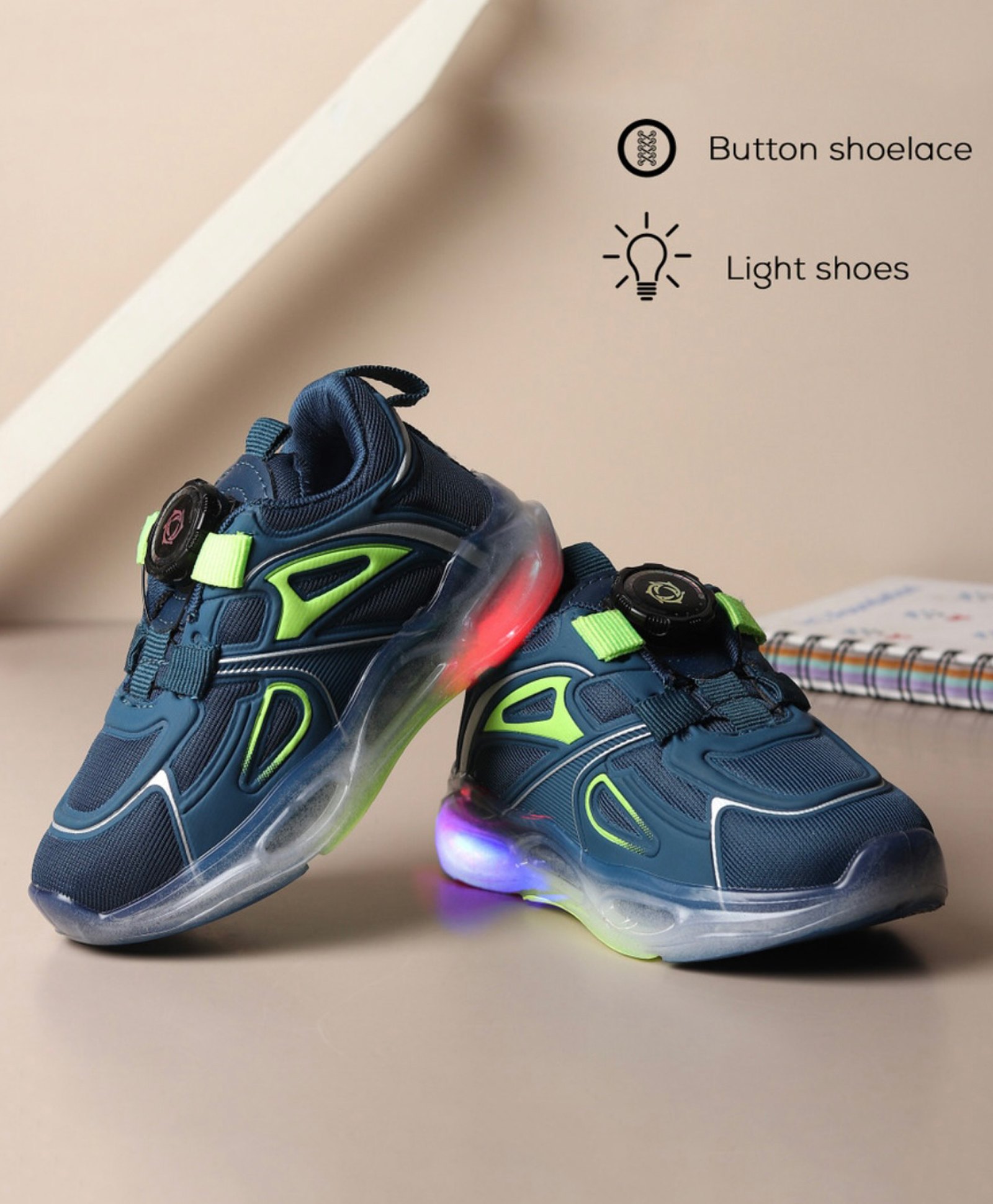 FEETWELL SHOES Colour Blocked LED Shoes - Blue-picture-13