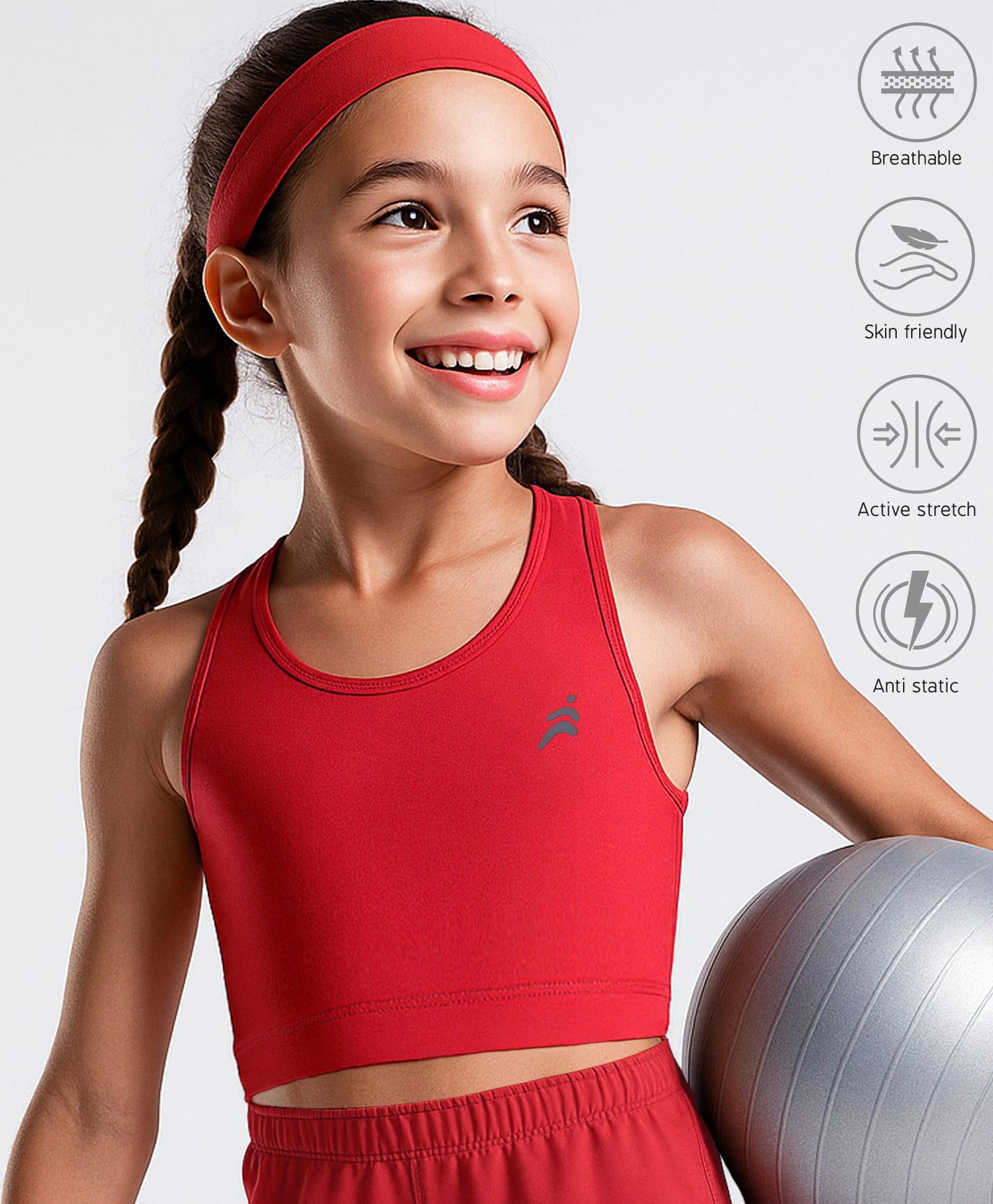 Pine Active Knit Sleeveless Super Stretch Sports Bra - Red-picture-12
