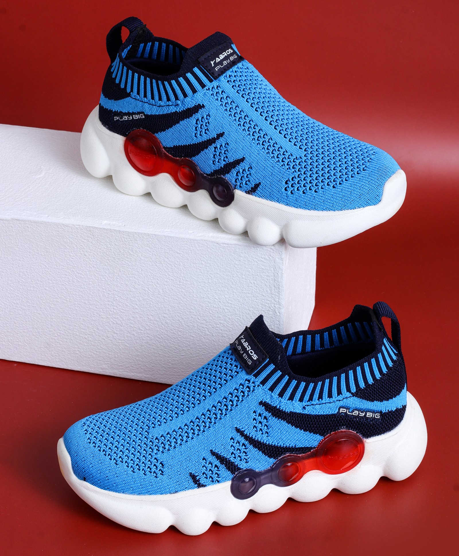 ABROS Colour Blocked & Mesh Detailed Shoes - Navy & Royal Blue-image-32