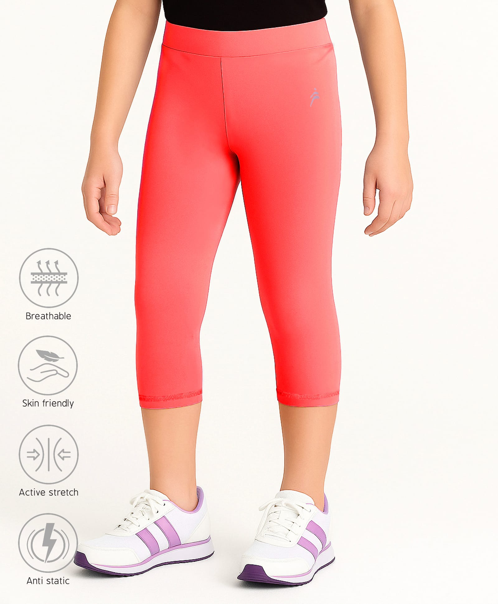 Pine Active Premium Knit Ultra Comfort Super Stretch Aero soft Capri Leggings - Red-picture-21