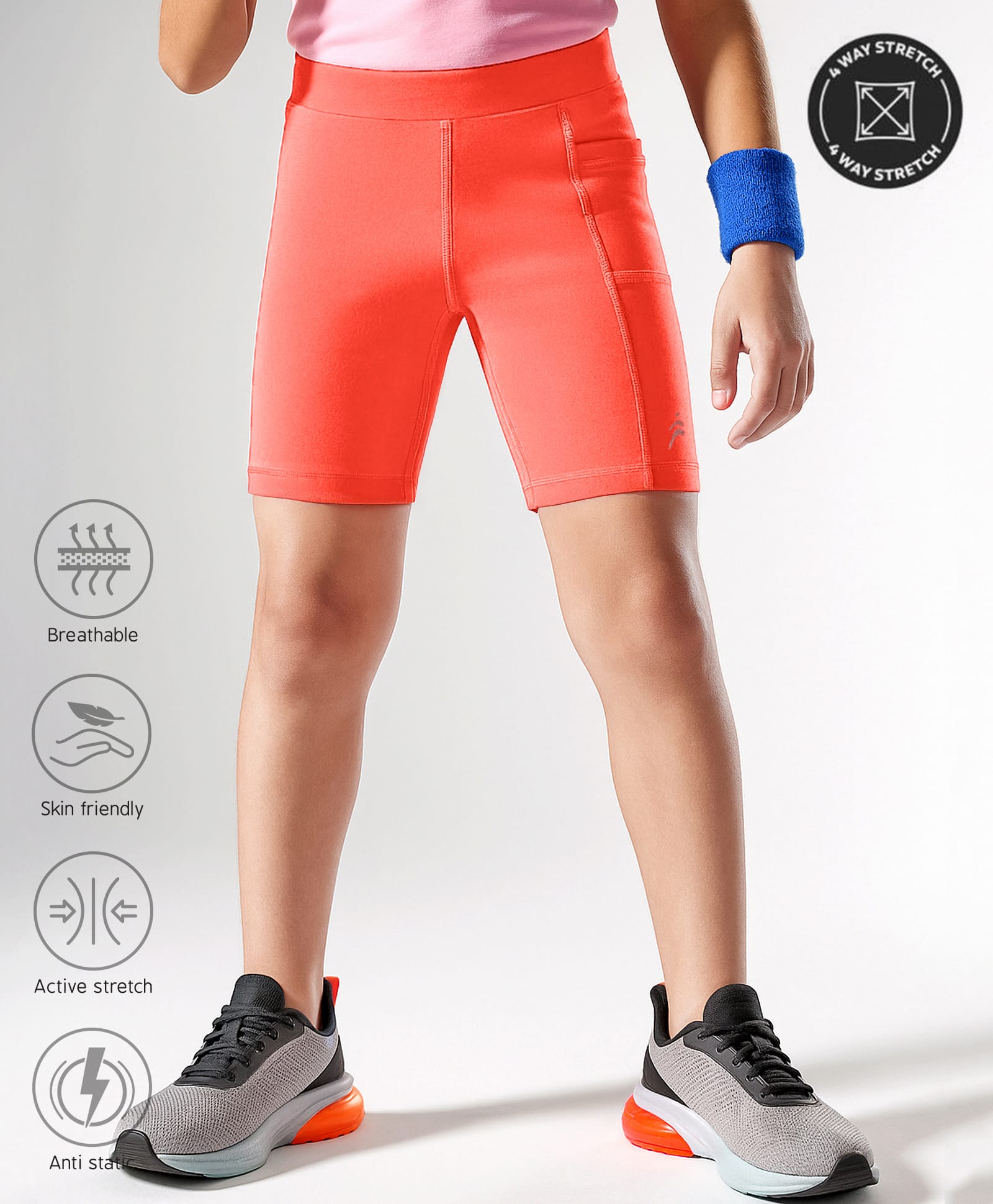 Pine Active Premium Knit Ultra Comfort Super Stretch Aero Soft Solid Cycling Shorts - Red-picture-11