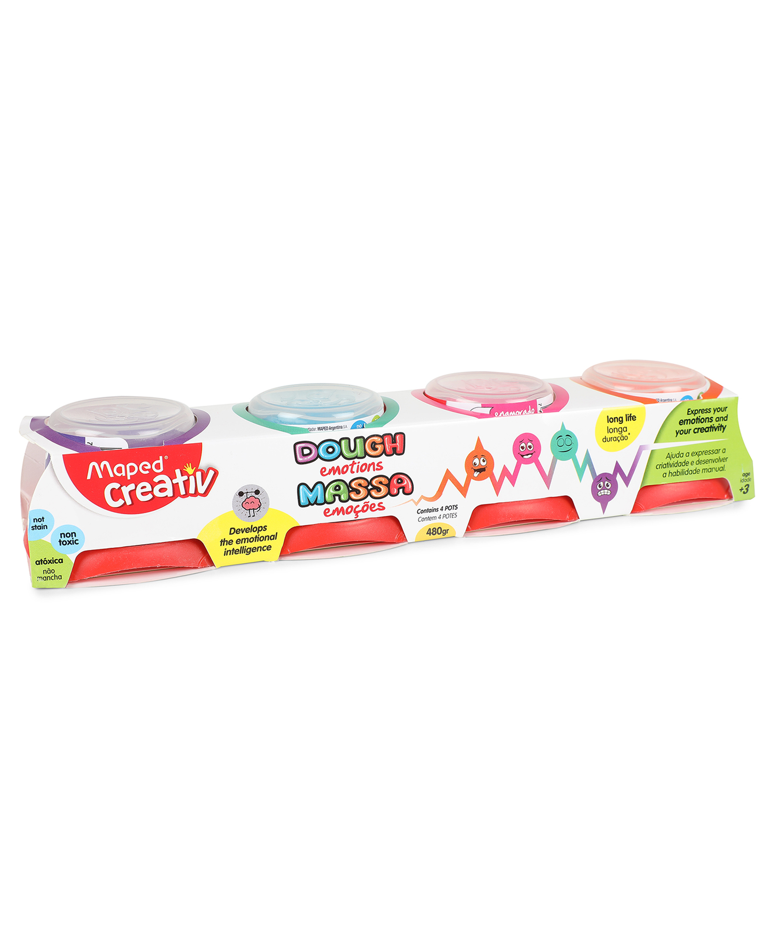 Maped Fluo Modelling DoughYellow - 480 g-picture-1