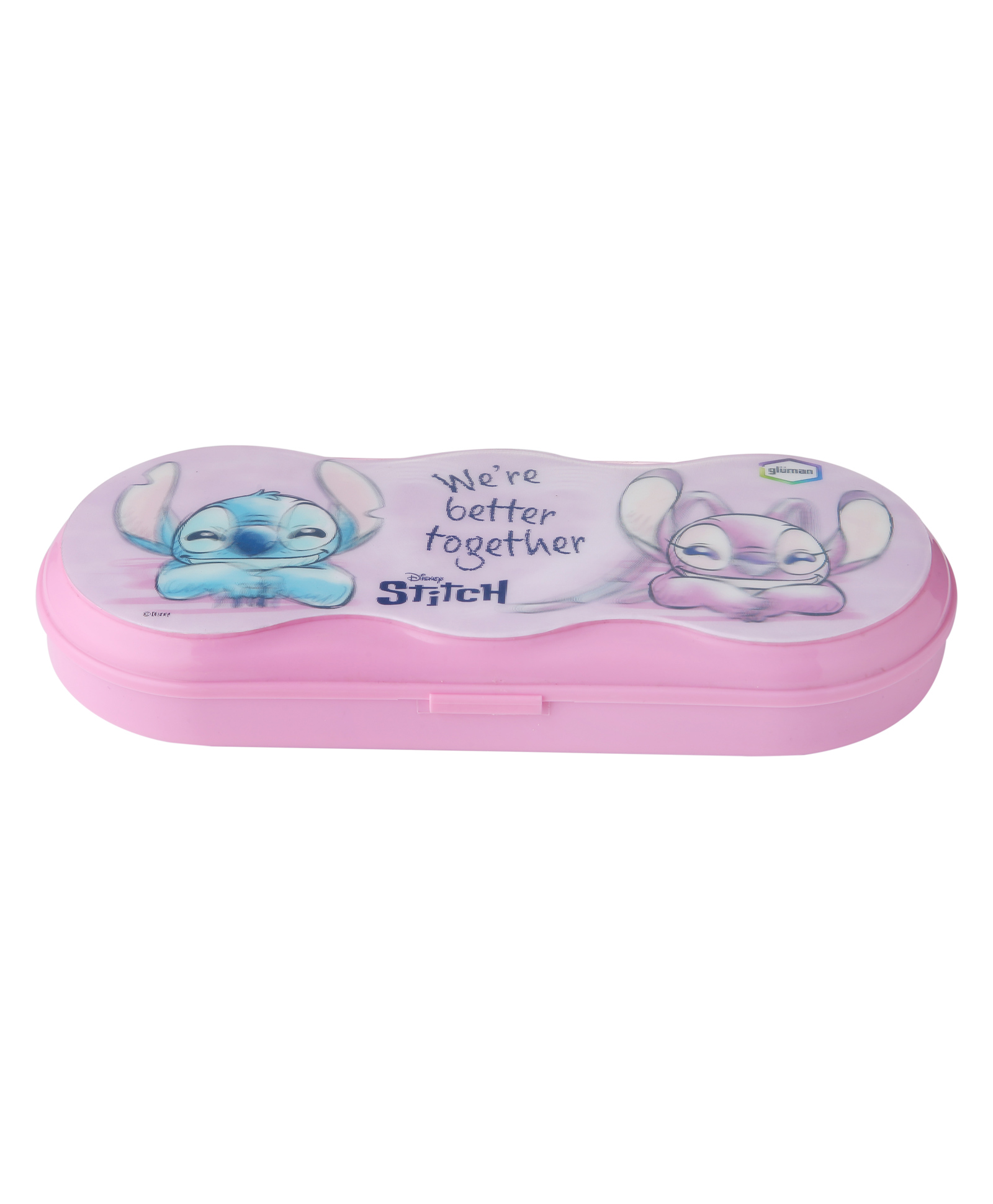 Disney By Gluman Peapod Pencil Box With Clip Lock 3D Stitch - Pink-picture-14