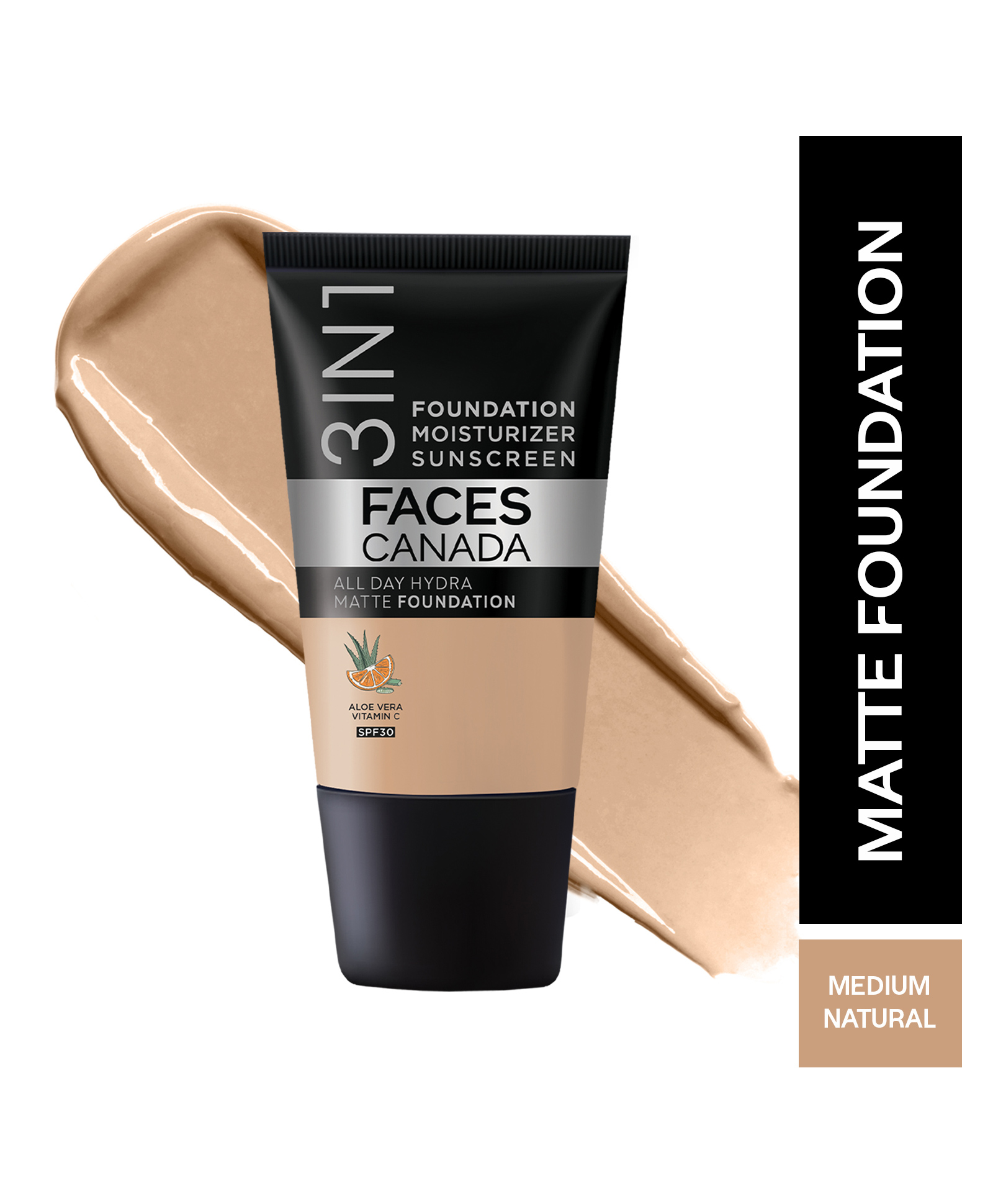 Faces Canada 3in1 All Day Hydra Matte Foundation + Moisturizer + SPF 30 Medium Natural 022 - 18 ml-image-14