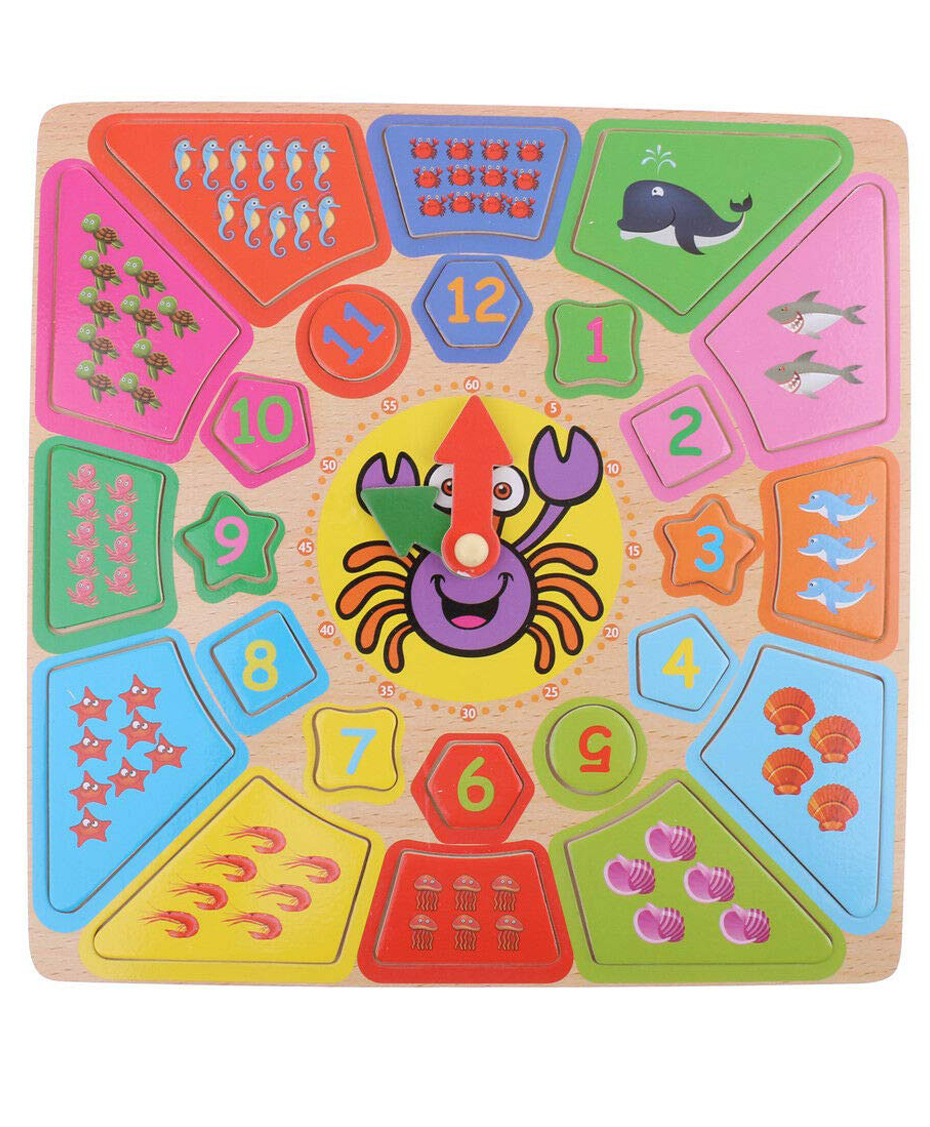 Bunie Clock Shaped Wooden Puzzle Toy for KidsMulticolor-image-45