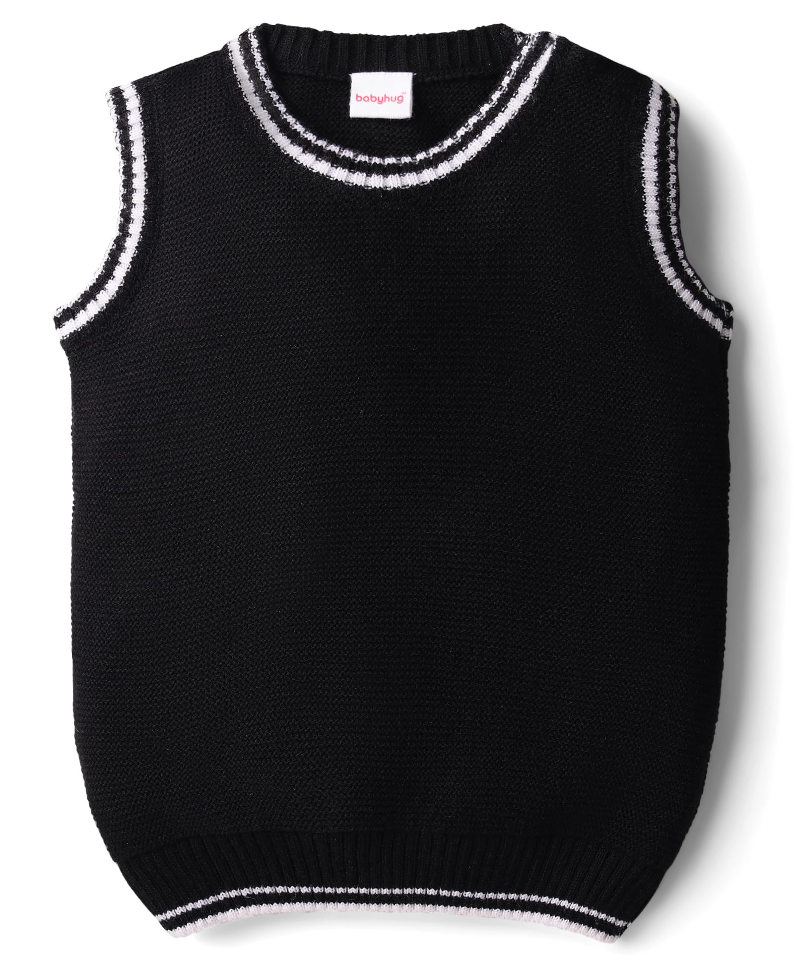 Babyhug Knit Sleeveless Solid Color Pullover Sweater Vest - Black-picture-17