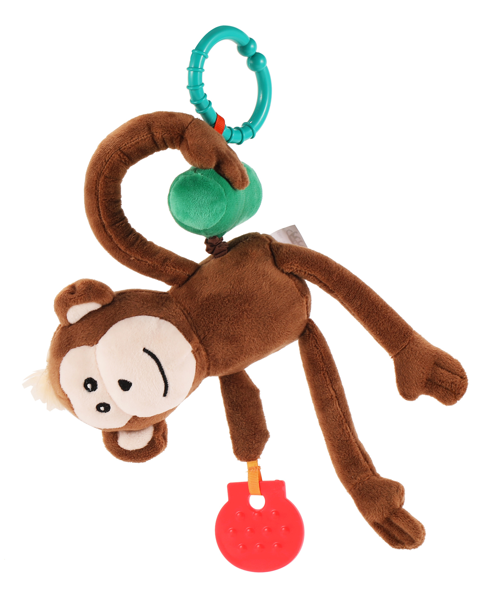 Nuluv Jittery Monkey Baby Toy, Vibrating Plush with Soft Fabric - Brown-image-2