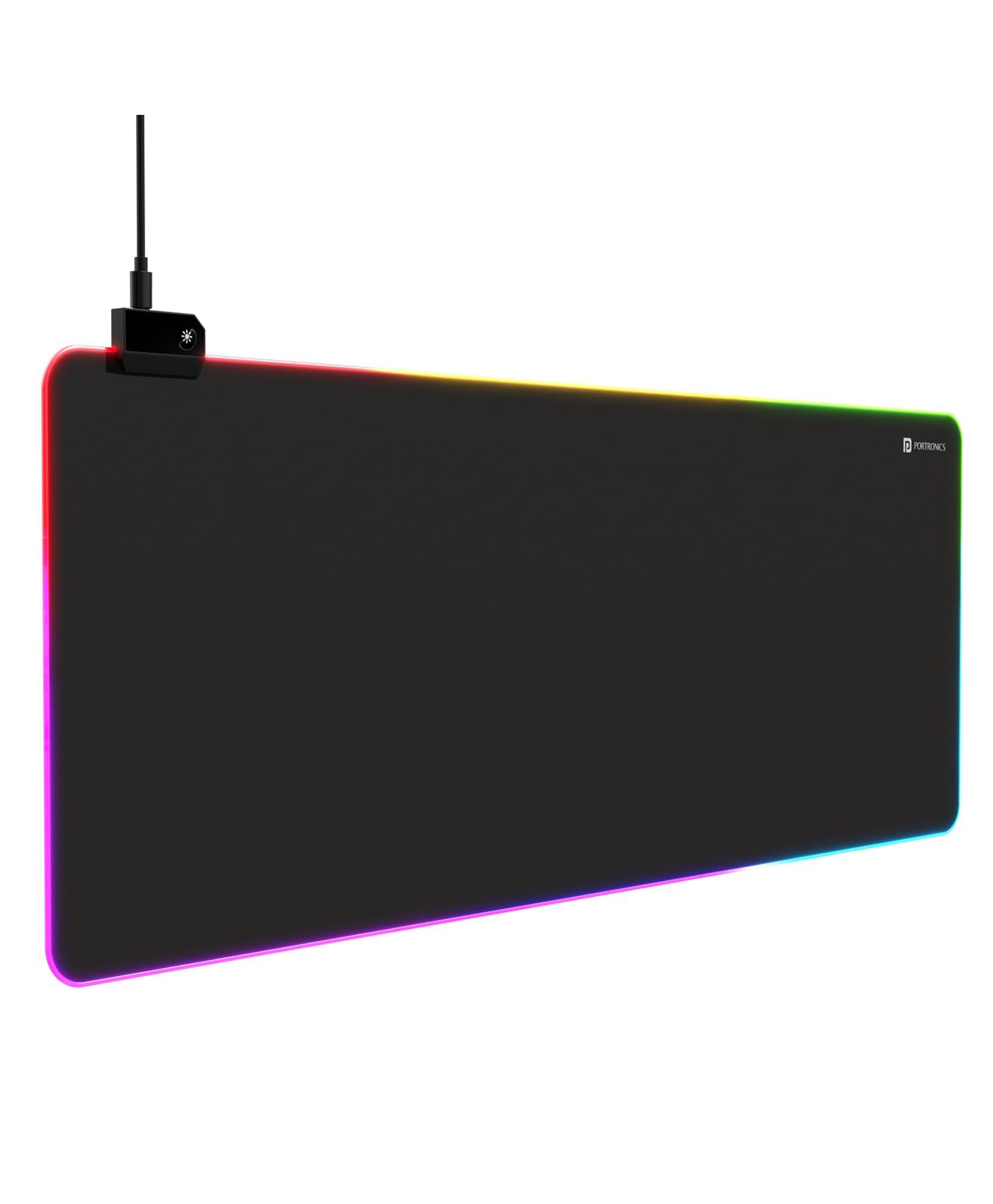 Portronics Comfipad Glow Gaming Mouse Pad with RGB Lights Modes, Large Size, Non-Slip Base, Stitched Edges, High-Precision Smooth Surface, Keyboard & Mousepad Desk Mat for Gamers & Office (Black)-picture-12