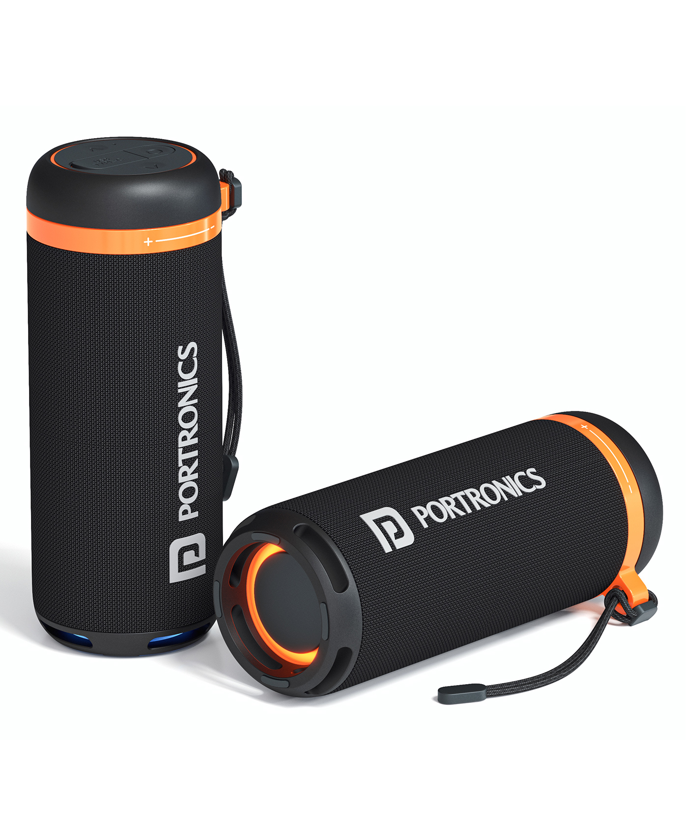 Portronics 15W Breeze 7 Wireless Bluetooth Speaker with Rotational Volume Control, Upto 6 Hours Playtime, Bluetooth 5.4V, Passive Bass Radiator, TWS Mode, RGB LED Lights, Type C Charging(Black)-image-8