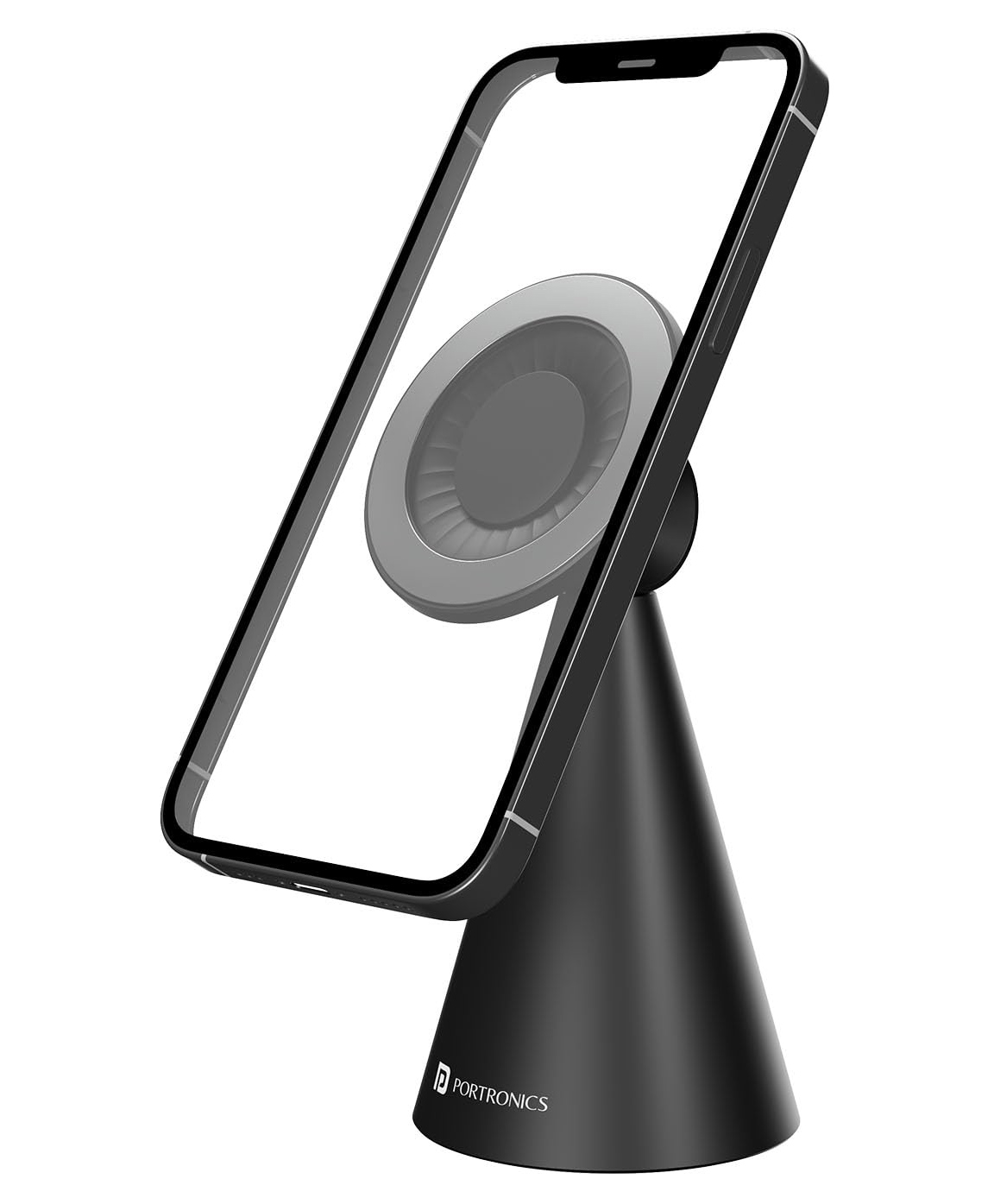 Portronics POR-2877 Mogun 5 Compatible with Magsafe only, Magnetic Universal Phone Holder, Ideal for Desks, 360°Rotation & 180°Pivot, Sturdy Build Material, Strong Magnetism (Black)-image-6