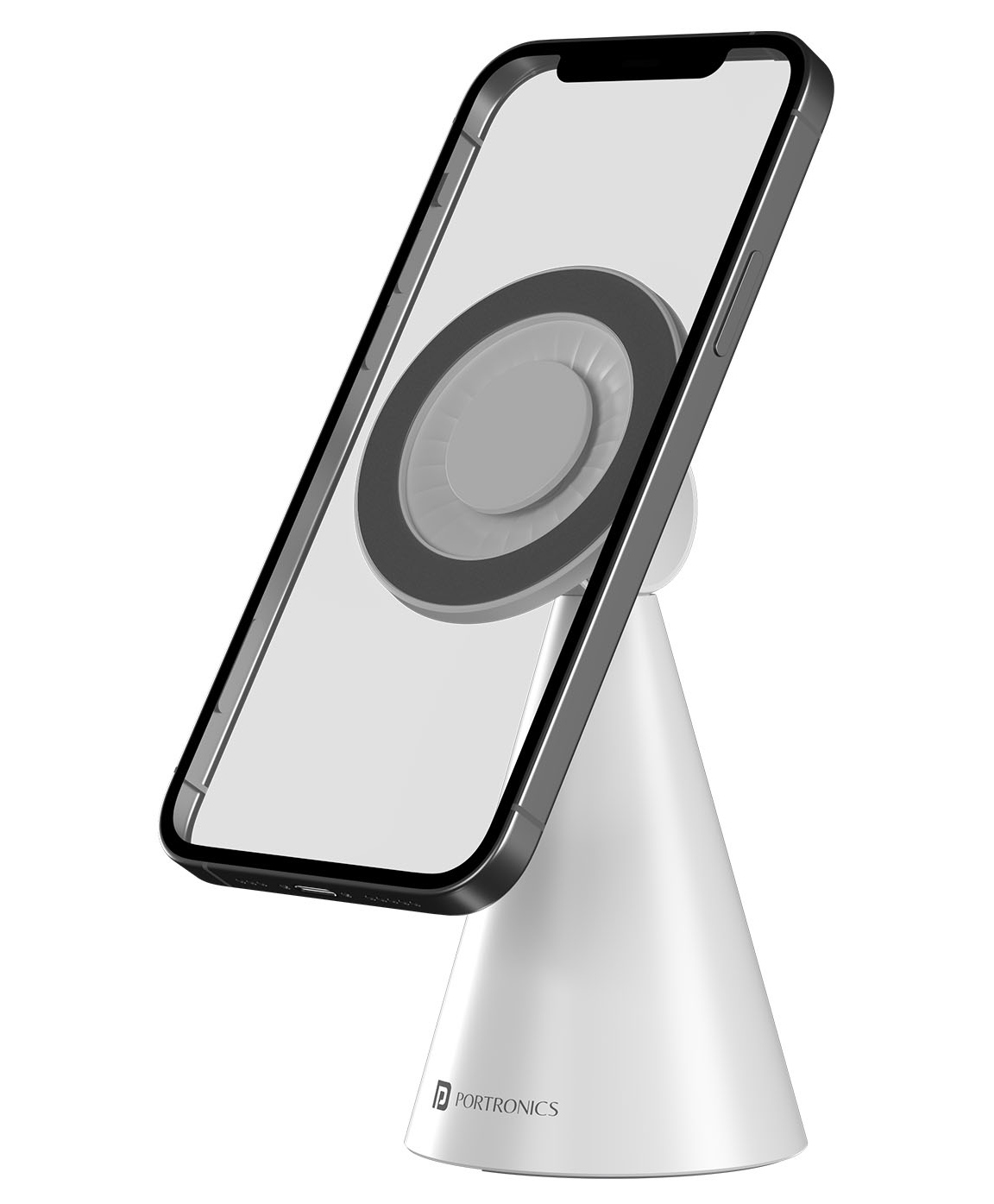 Portronics POR-2927 Mogun 5 Compatible with Magsafe only, Magnetic Universal Phone Holder, Ideal for Desks, 360 Rotation & 180 Pivot, Sturdy Build Material, Strong Magnetism (White)-image-5