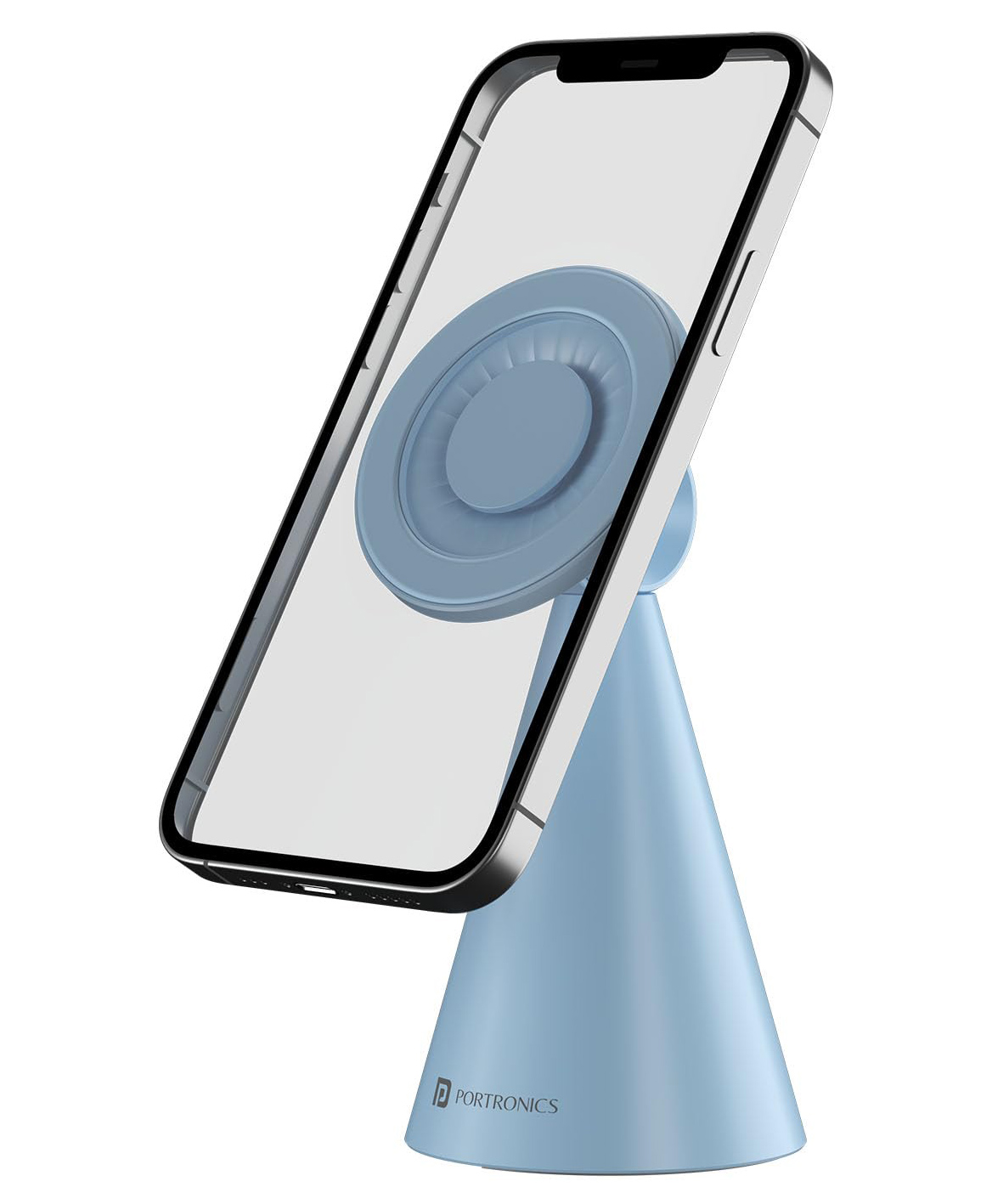Portronics POR-2928 Mogun 5 Compatible with Magsafe only, Magnetic Universal Phone Holder, Ideal for Desks, 360 Rotation & 180 Pivot, Sturdy Build Material, Strong Magnetism (Blue)-image-40