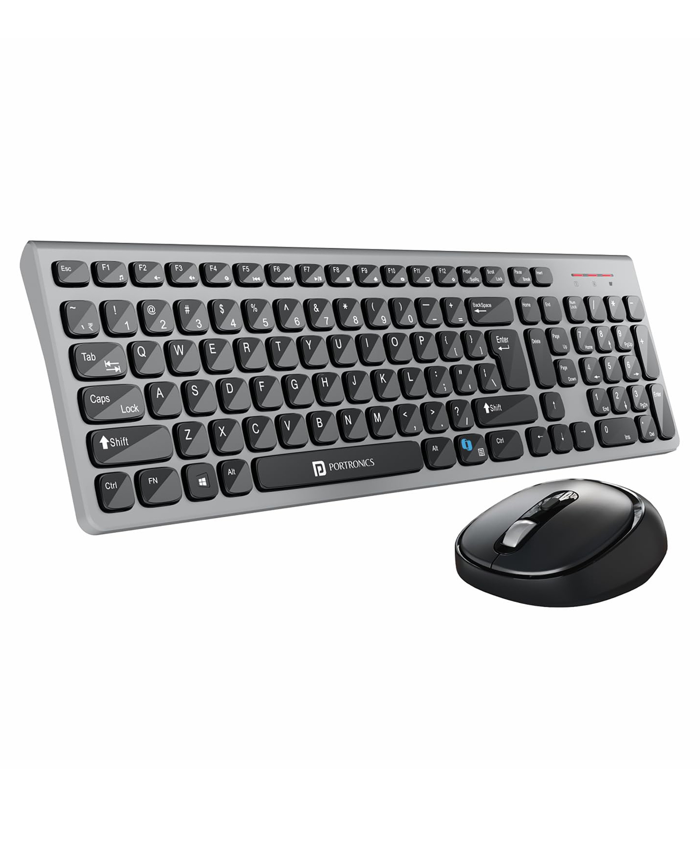 Portronics POR-2980 Key7 Combo Wireless Keyboard & Mouse Set with Copilot AI, 2.4 GHz USB Receiver, 10m Range, 12 Shortcut Keys, Adjustable DPI (Up to 1600), 10M Key for PC, Laptop, Mac(Black Grey)-image-24