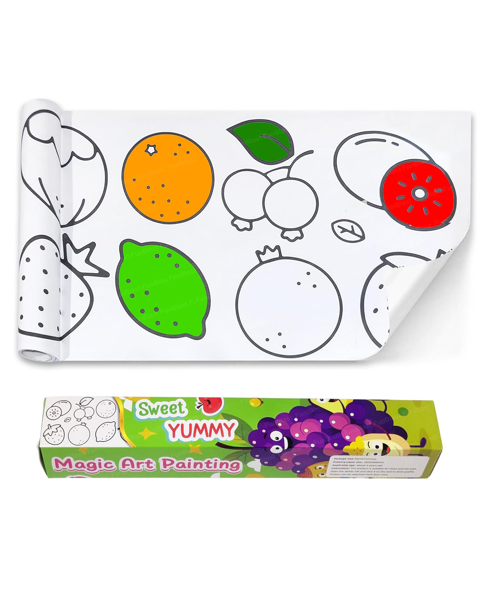 FunBlast Children DIY Coloring Paper Roll for KidsSweets Theme-image-28