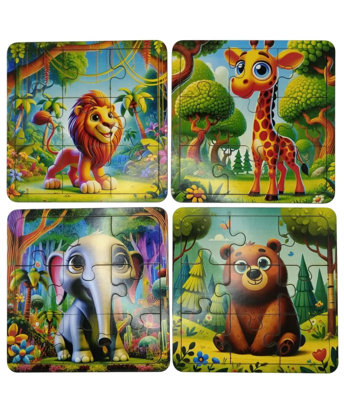 GYANOTOY Wooden 9-Piece Animal Picture Jigsaw Puzzle with Tray - Set of 4 Puzzle-picture-10