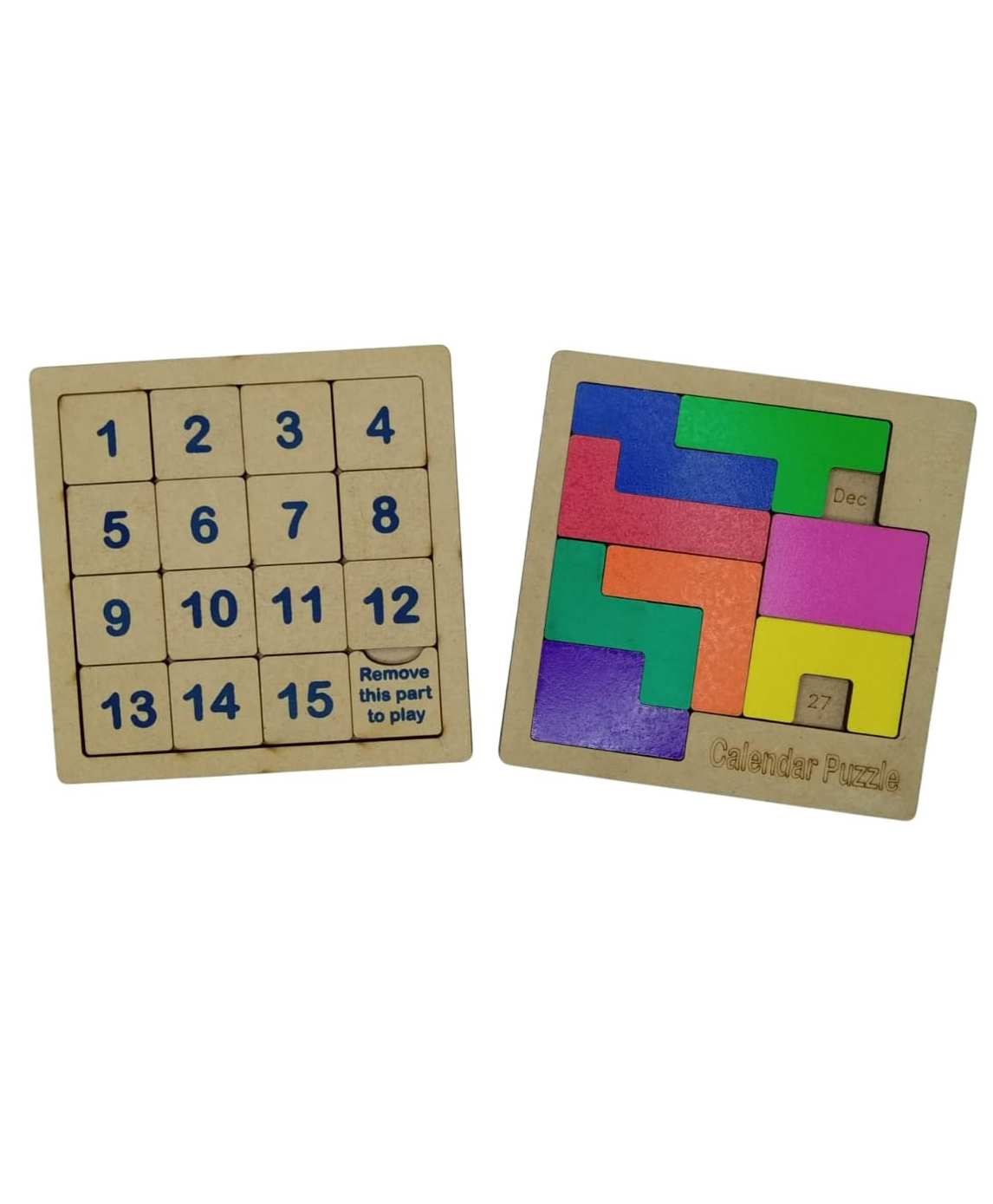 GYANOTOY Wooden Number Sequencing & Calendar Tetris Puzzle2-Game Set-image-47