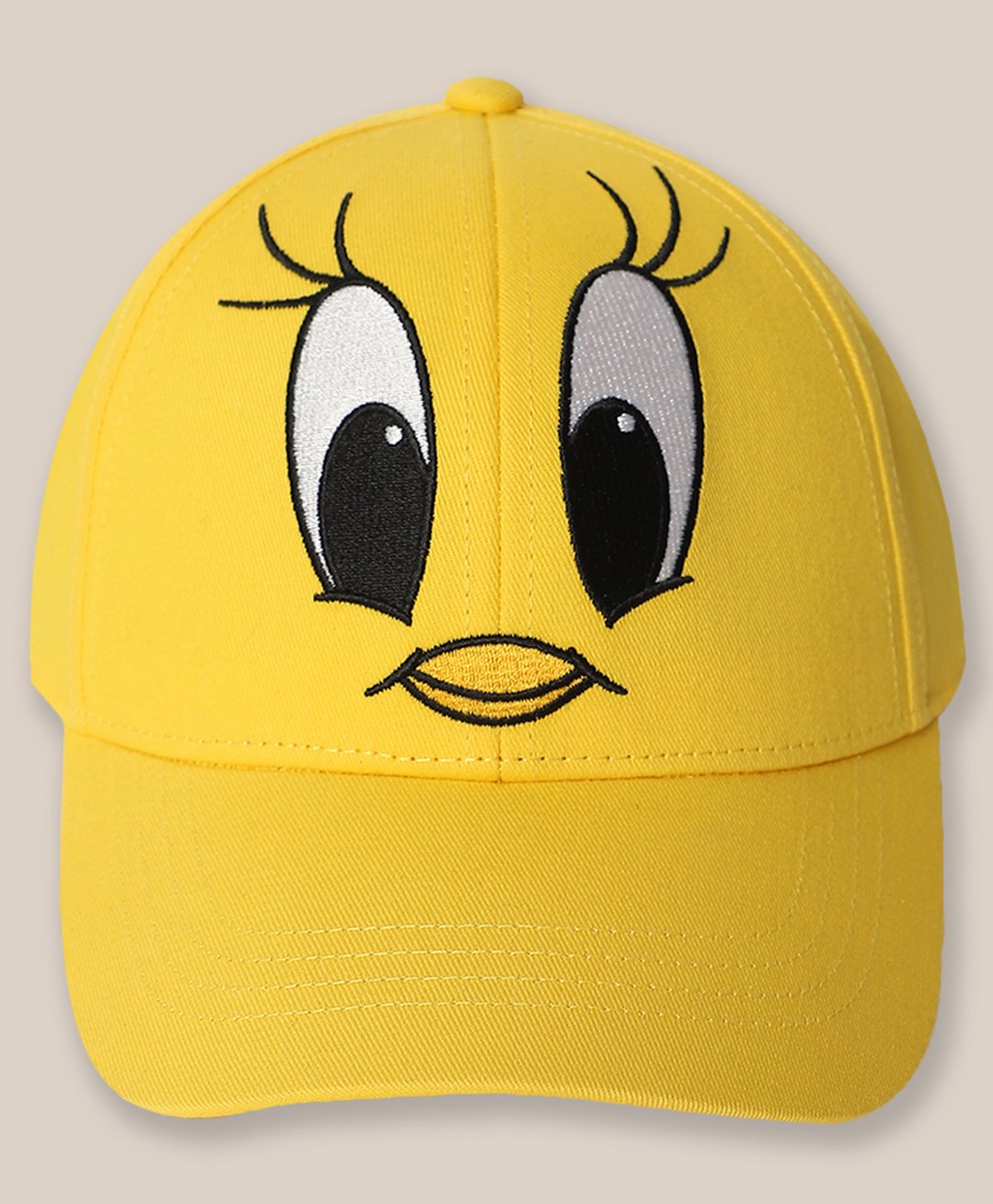 kidsville cotton blend looney tunes featuring tweety designed cap - yellow