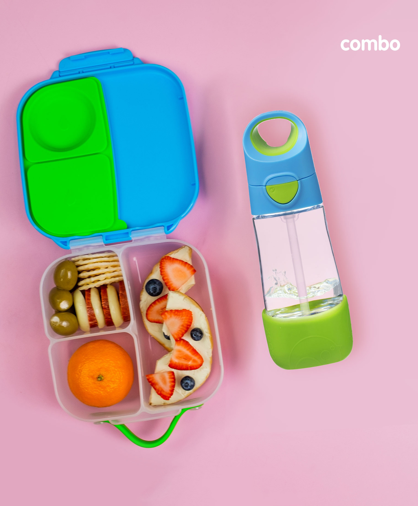 B.Box Leakproof Water Bottle with Medium Lunchbox - Kids School Lunch Kit- Blue-picture-17