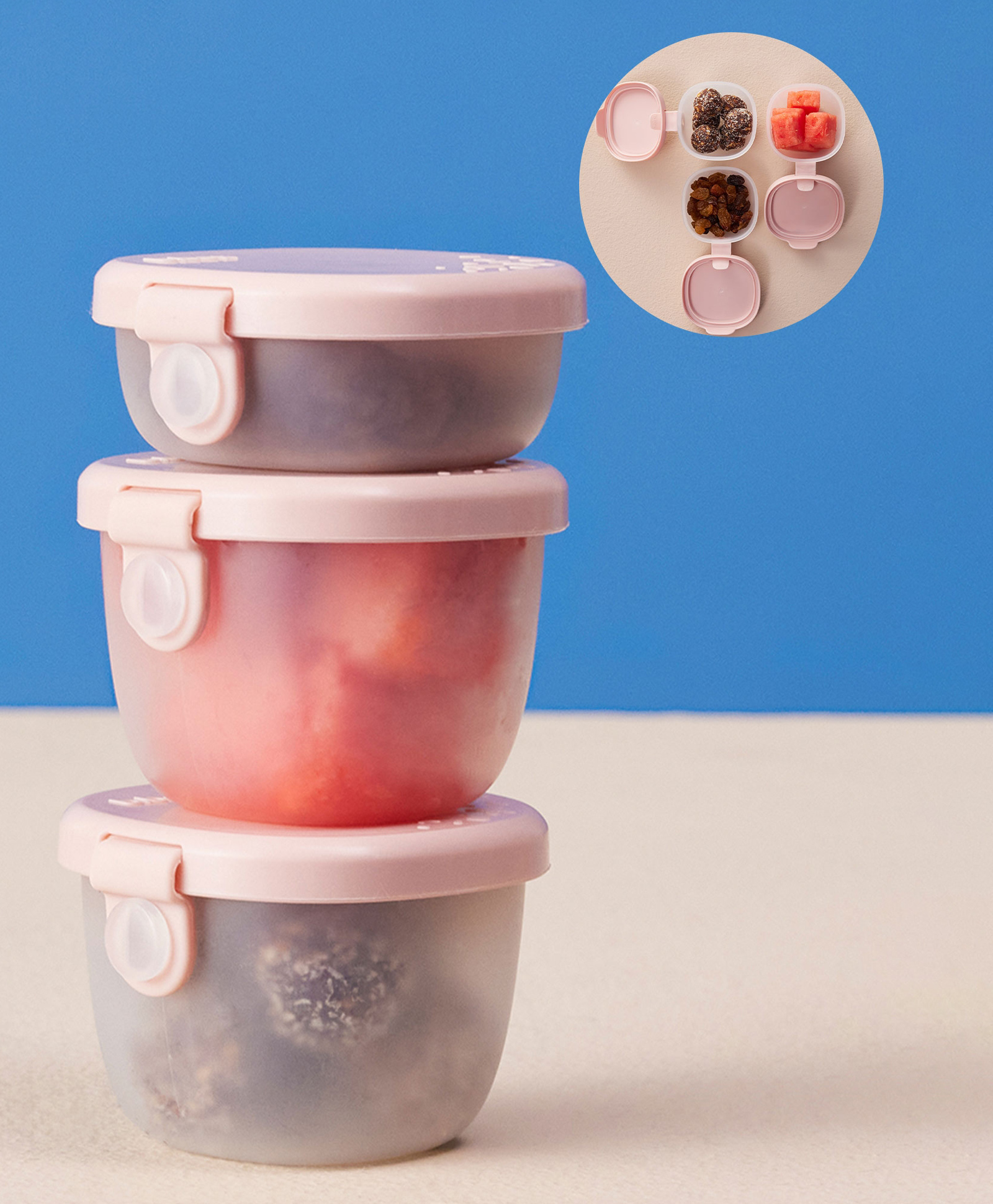 b.box Portable Snack Tubs- Pack of 3- Berry Pink-picture-33