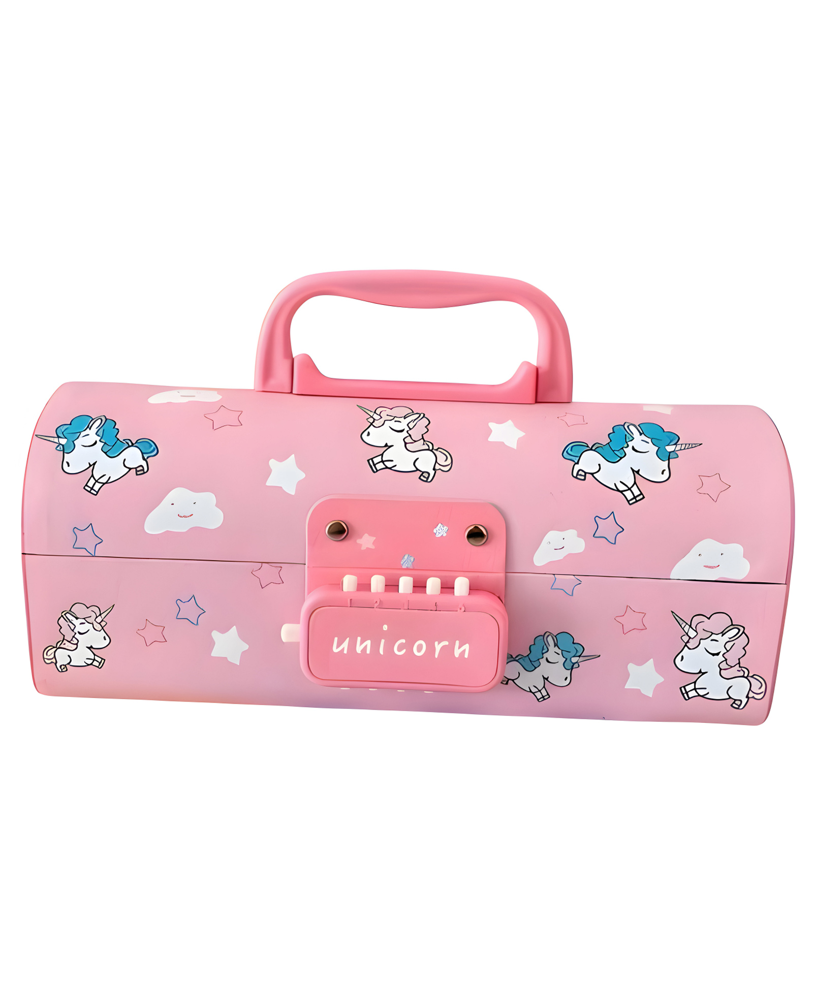SCHOOLISH Unicorn design pencil case Spacious Interior Suitcase Style Password Lock Case, Multi-Layer, Stationary Organizer Case For Kids- PACK OF 1- COLOR MAY VARY-image-9