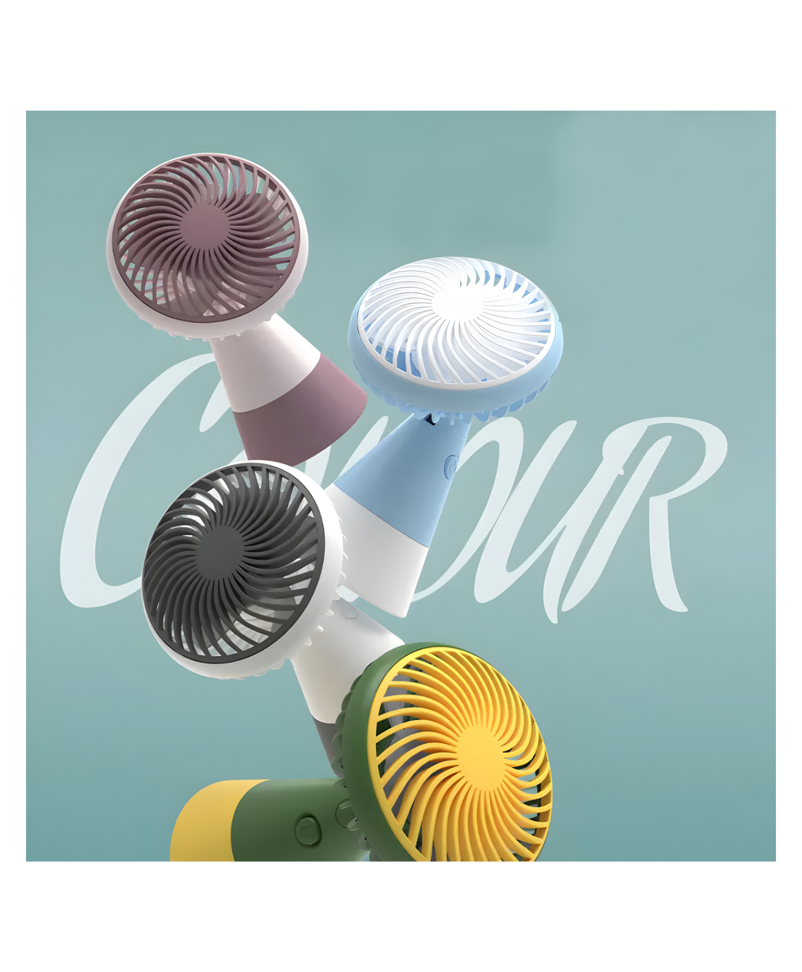 COZY VIBES Portable Mini handheld fan for home hotel use digital display office student gift USB power supply car use - PACK OF 1 - COLOR MAY VARY-image-34