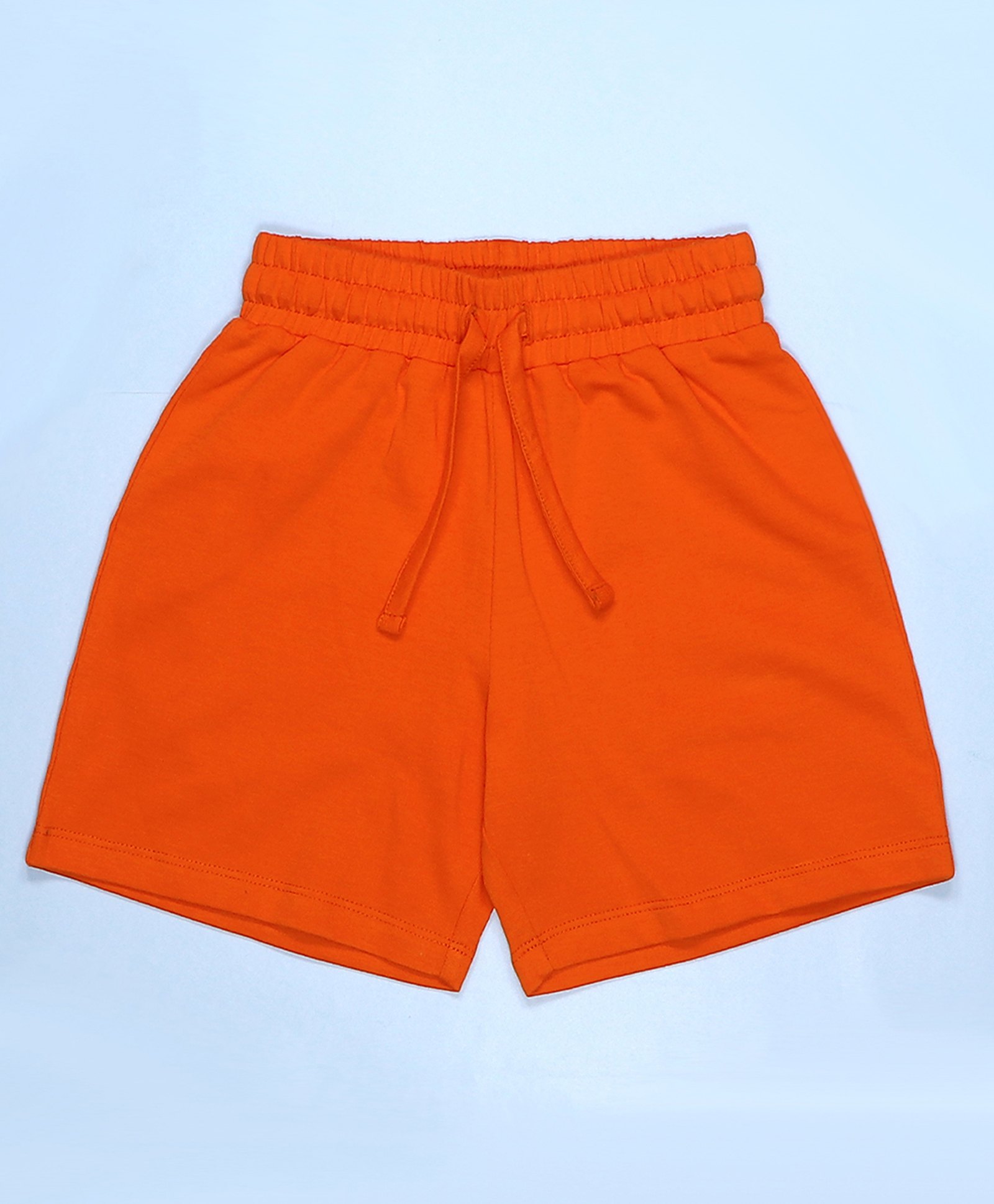 Be Awara Cotton Knit Solid Shorts - Orange-picture-11