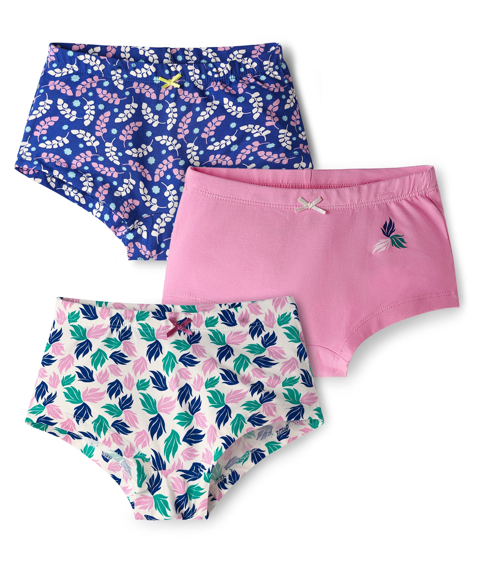 Pine Kids Cotton Elastane Knit Panties with Floral Print Pack of 3 (Colour May Vary)-image-15