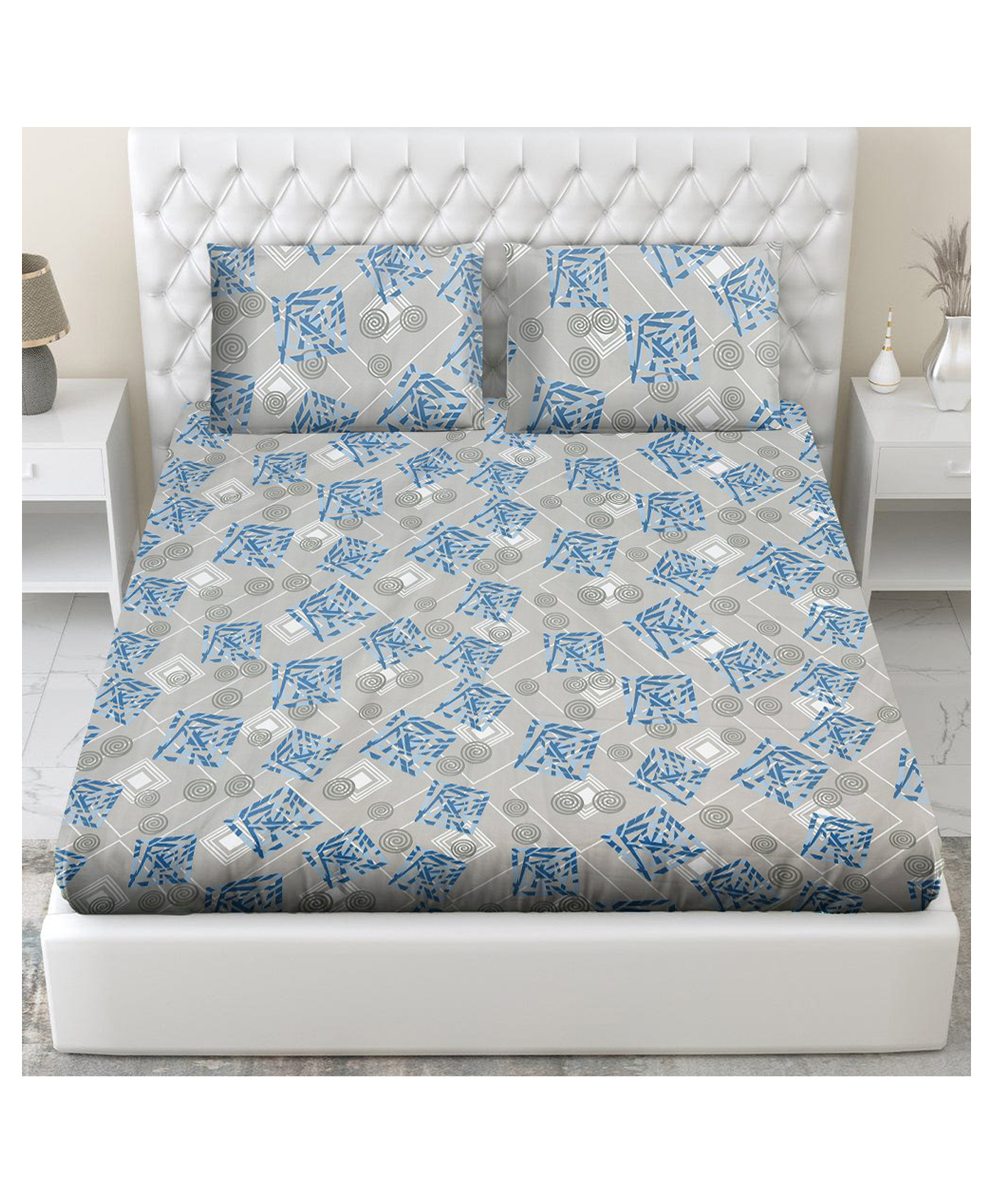 RRC Super Soft Brushed Microfiber King Size Bedsheet - Blue-image-30
