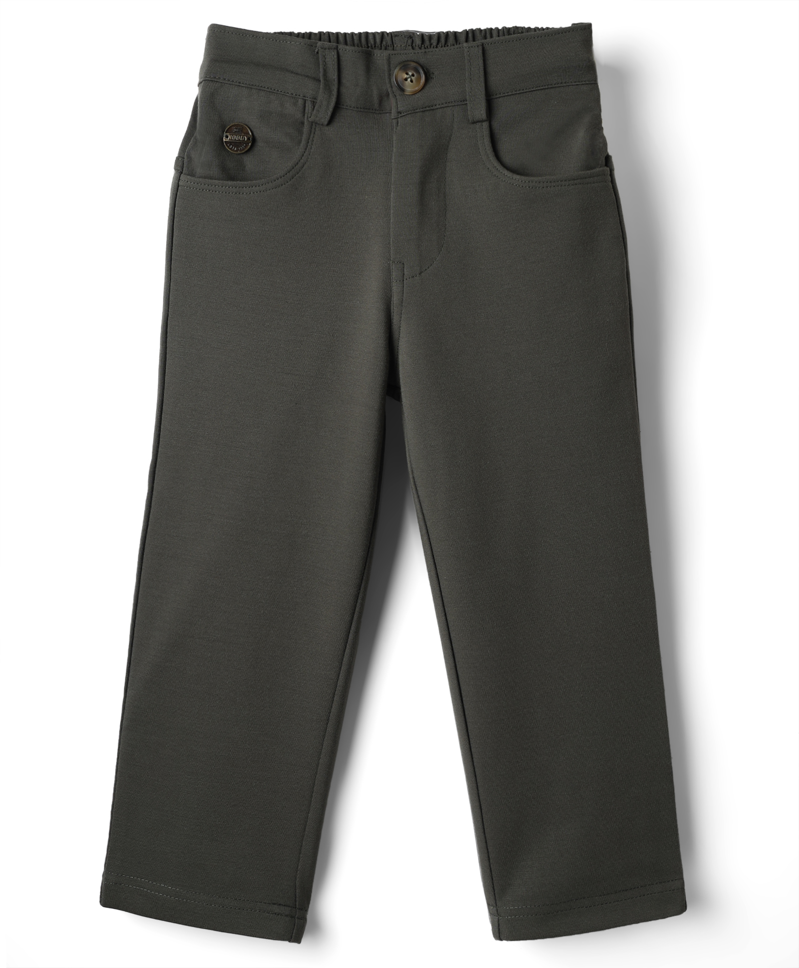 Noddy Kintted Cotton Solid Pant - Medium Green-image-40