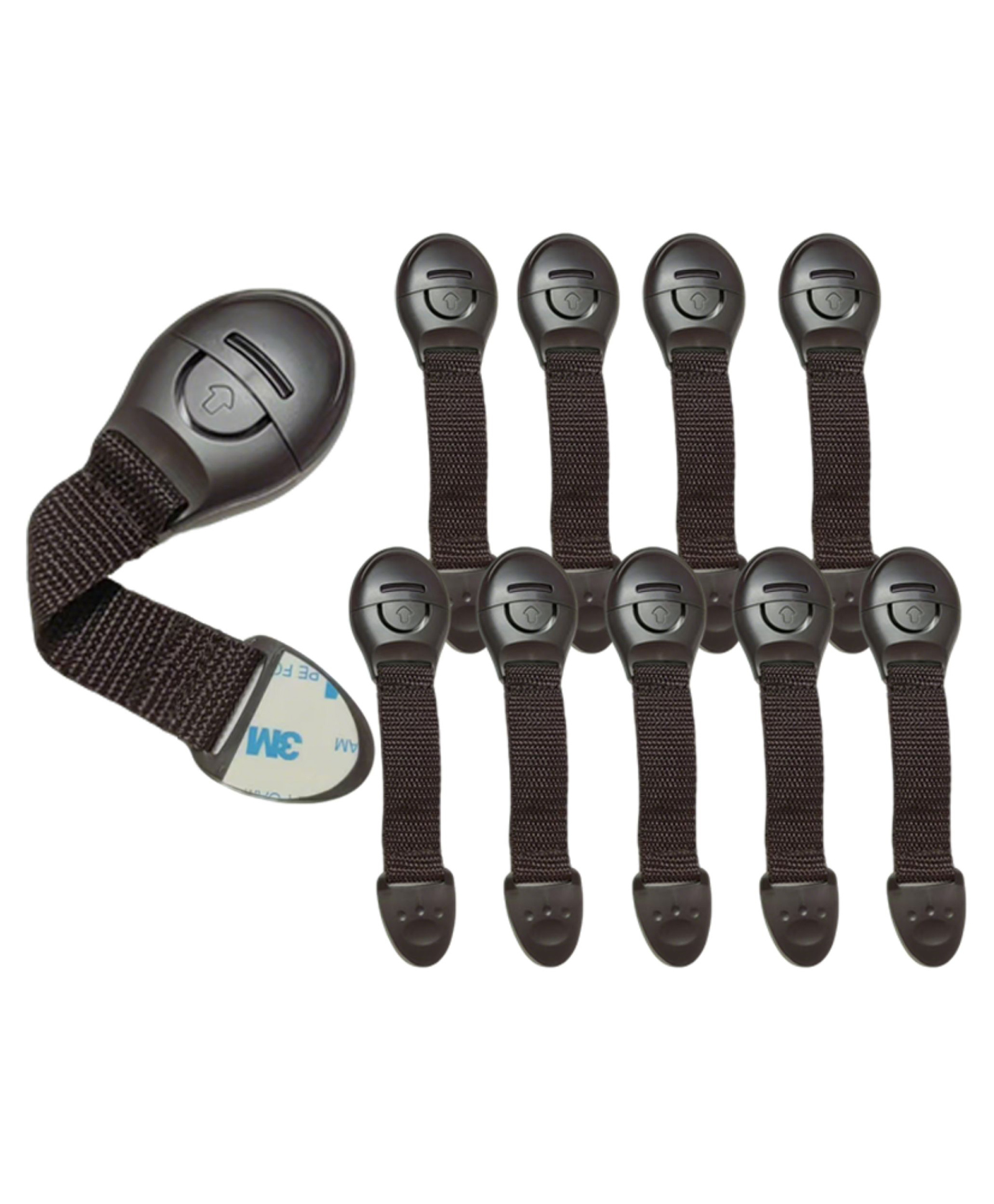 Multipurpose Safety Child Proof Cabinet & Drawer Locks Set of 10 - Brown-image-35