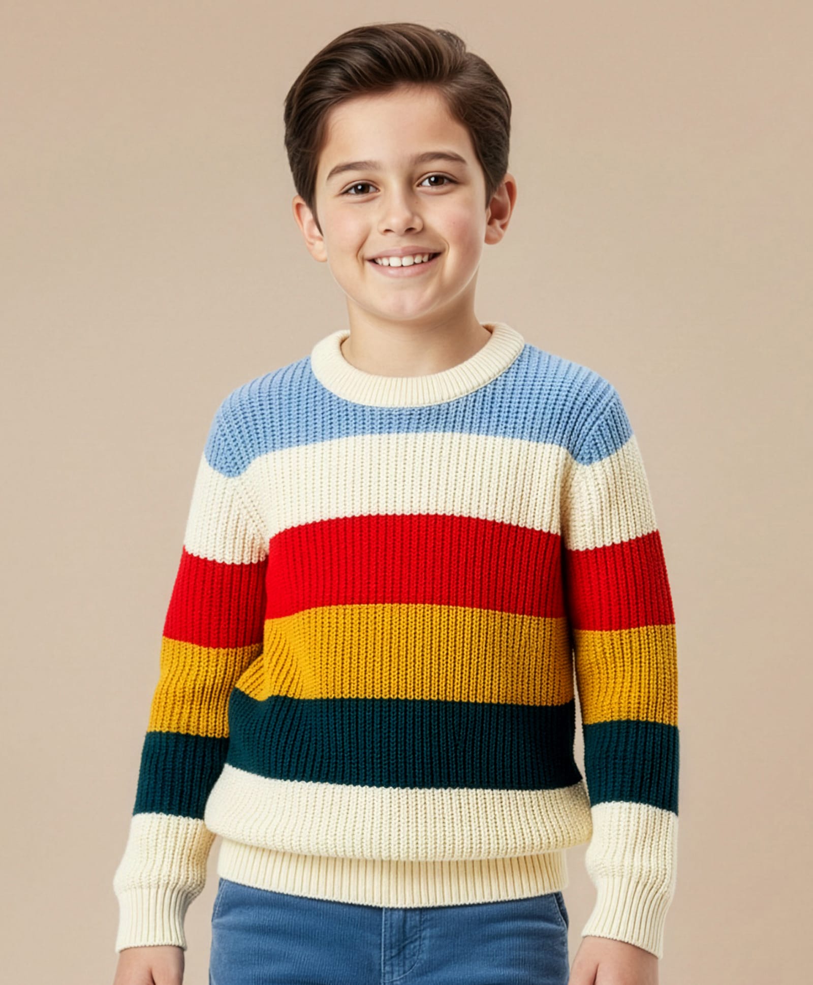 Pine Kids Knit Full Sleeves Striped Pullover Sweater - Multicolor-picture-22