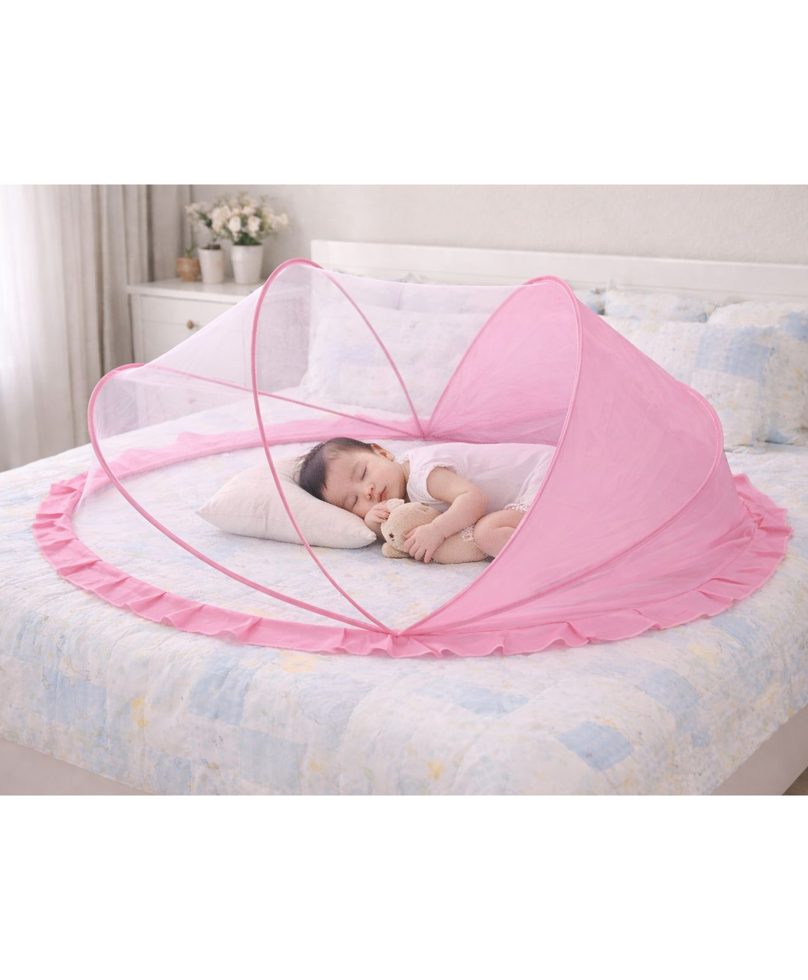 KIDS BASIC Baby Mosquito Net Large- Pink-image-46