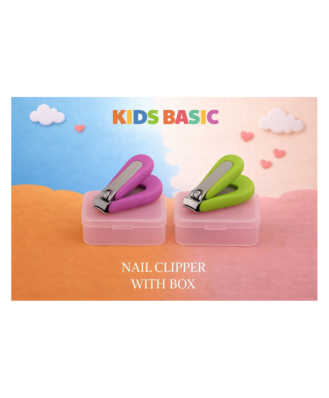 KIDS BASIC Baby Nail Clipper with Bear Design, Safe Stainless Steel Blades with Ring - Blue & Green (PACK OF 2)-image-14