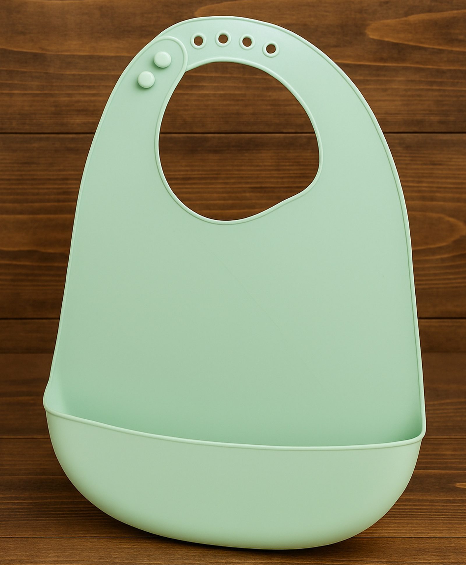 KIDS BASIC Soft Silicone Baby Bib with Food Pocket , Waterproof & Adjustable , Fun Burger Design Beige Mint (Pack of 1)-image-36