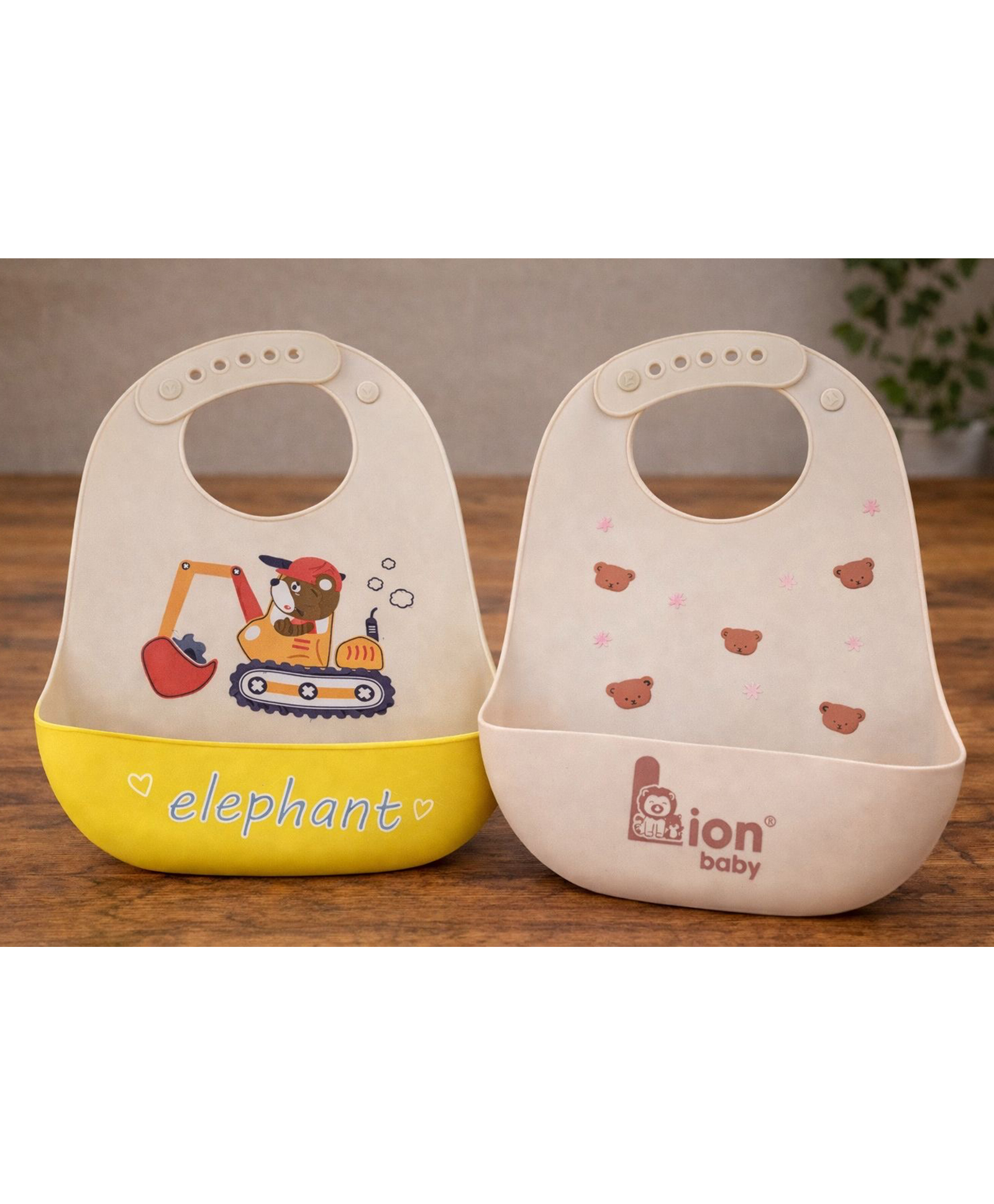 KIDS BASIC Soft Silicone Baby Bib with Food Pocket , Waterproof & Adjustable - Blue &Green (Pack of 2)-image-47