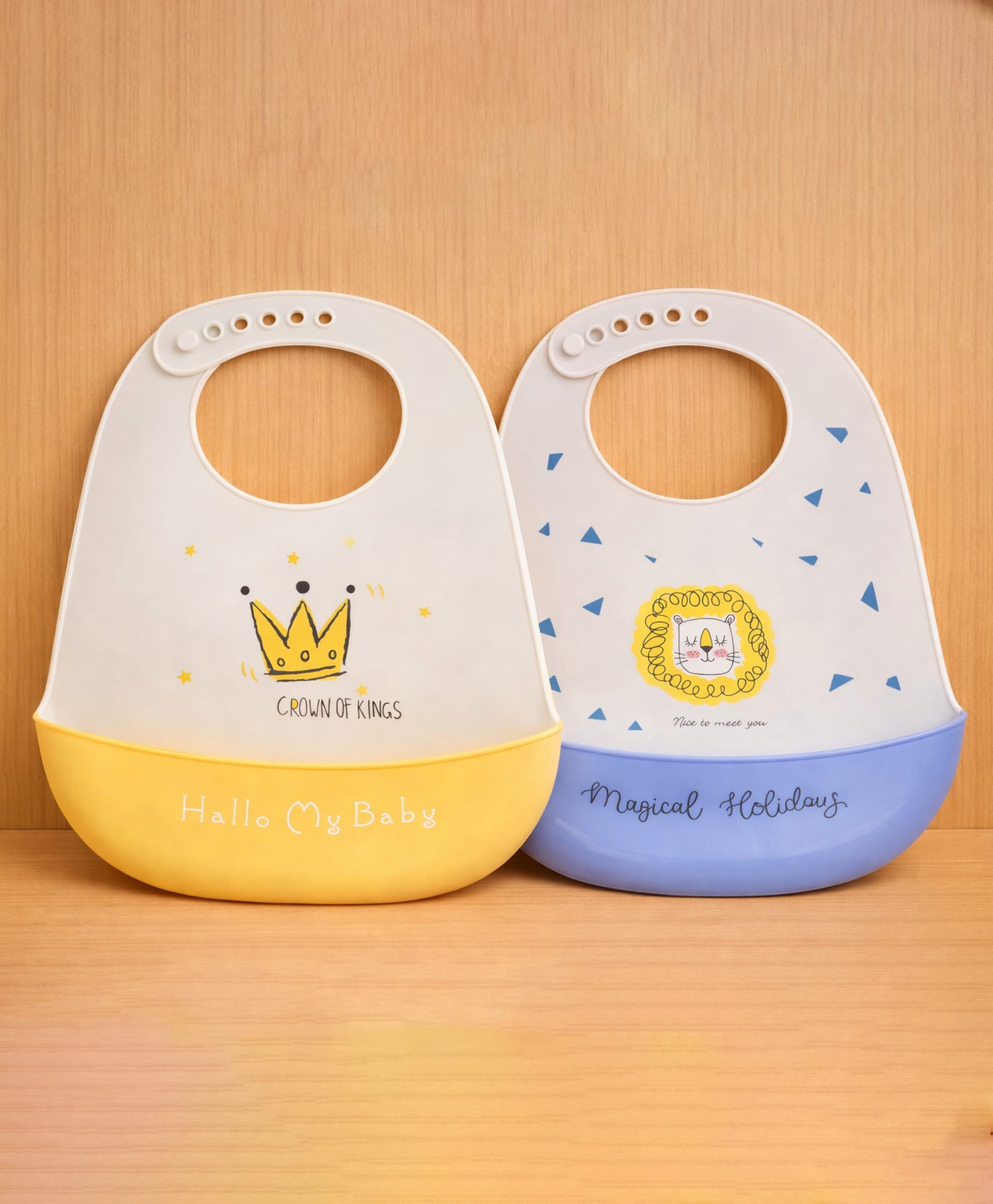KIDS BASIC Soft Silicone Baby Bib with Food Pocket , Waterproof & Adjustable - Grey & Pink (Pack of 2)-image-13