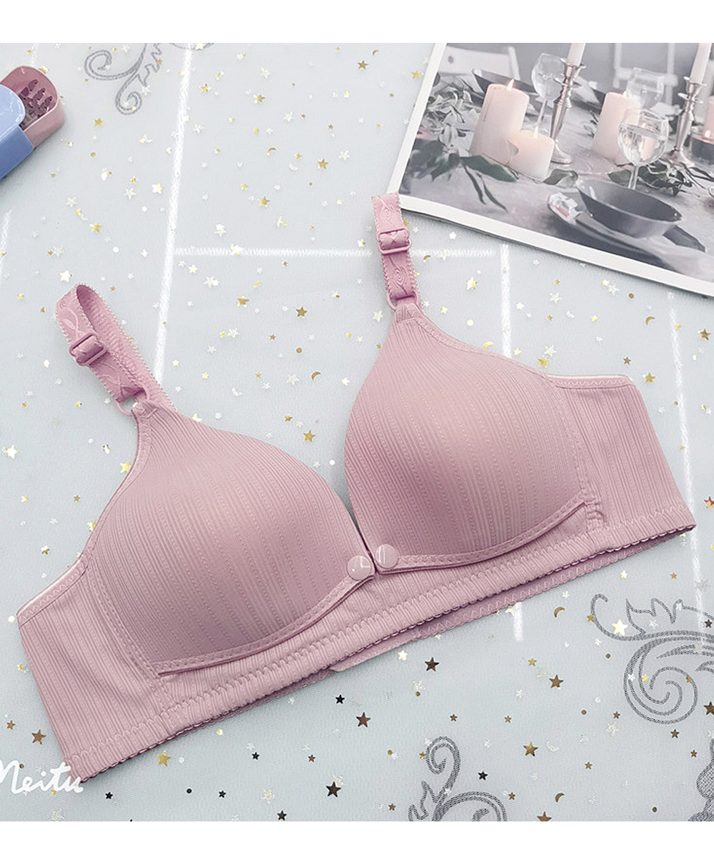 Bella Mama Front Button Nursing Padded Bra - Pink-picture-19