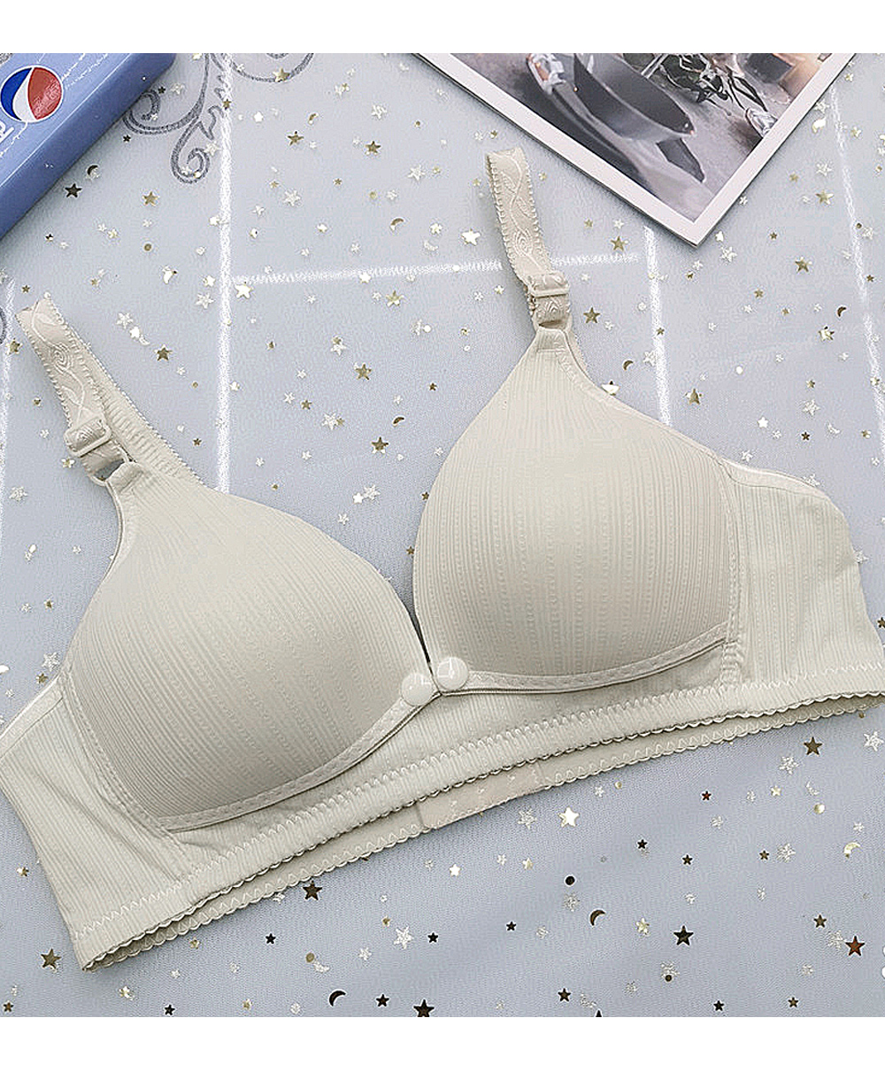 Bella Mama Front Button Nursing Padded Bra - Beige-image-28