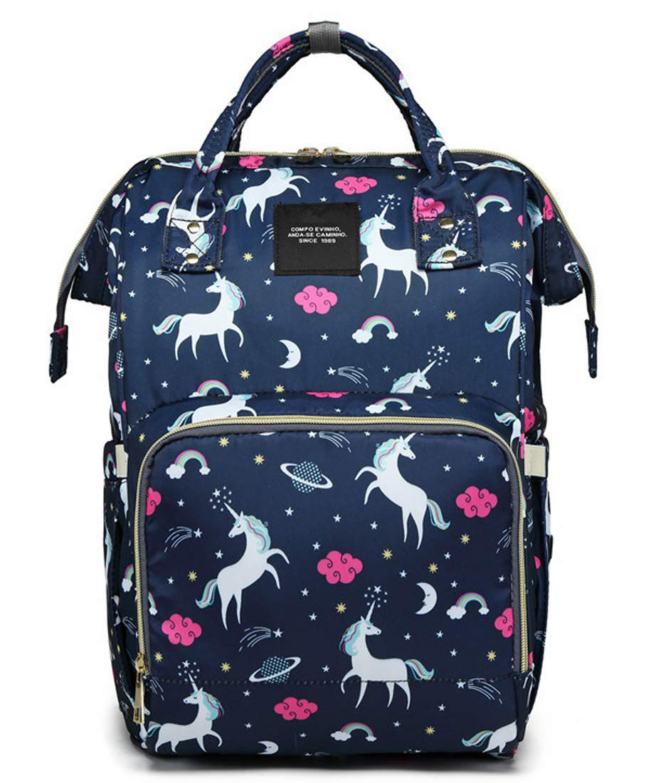 House of Quirk Diaper Bag Maternity Backpack Baby Girl Boy Diaper Bag for Dad Mom Pad Pacifier Case Unisex Large Diaper Bag for Travel - Dark Blue-image-15