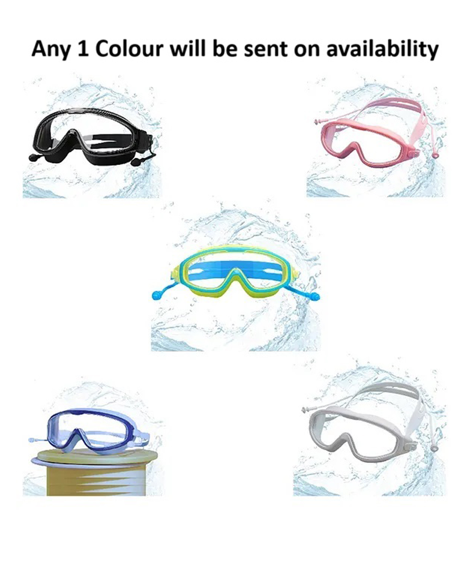 Azhari Swimming Goggles Leak-proof and Anti-Fog Boys Girls Professional Diving Glasses Children Swimming Goggles with Earplugs Pack of 1Color May Vary-picture-12