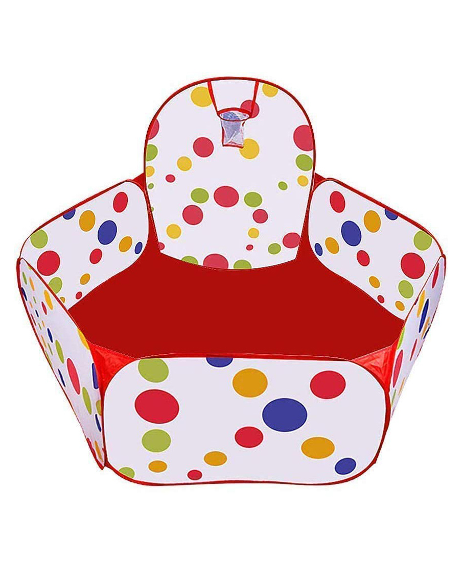 BabyGo Kids Dotted Basketball Pool for Kids Play Tent House for 2+ Year Old Girls and Boys (Multicolor) (No Balls)-picture-32