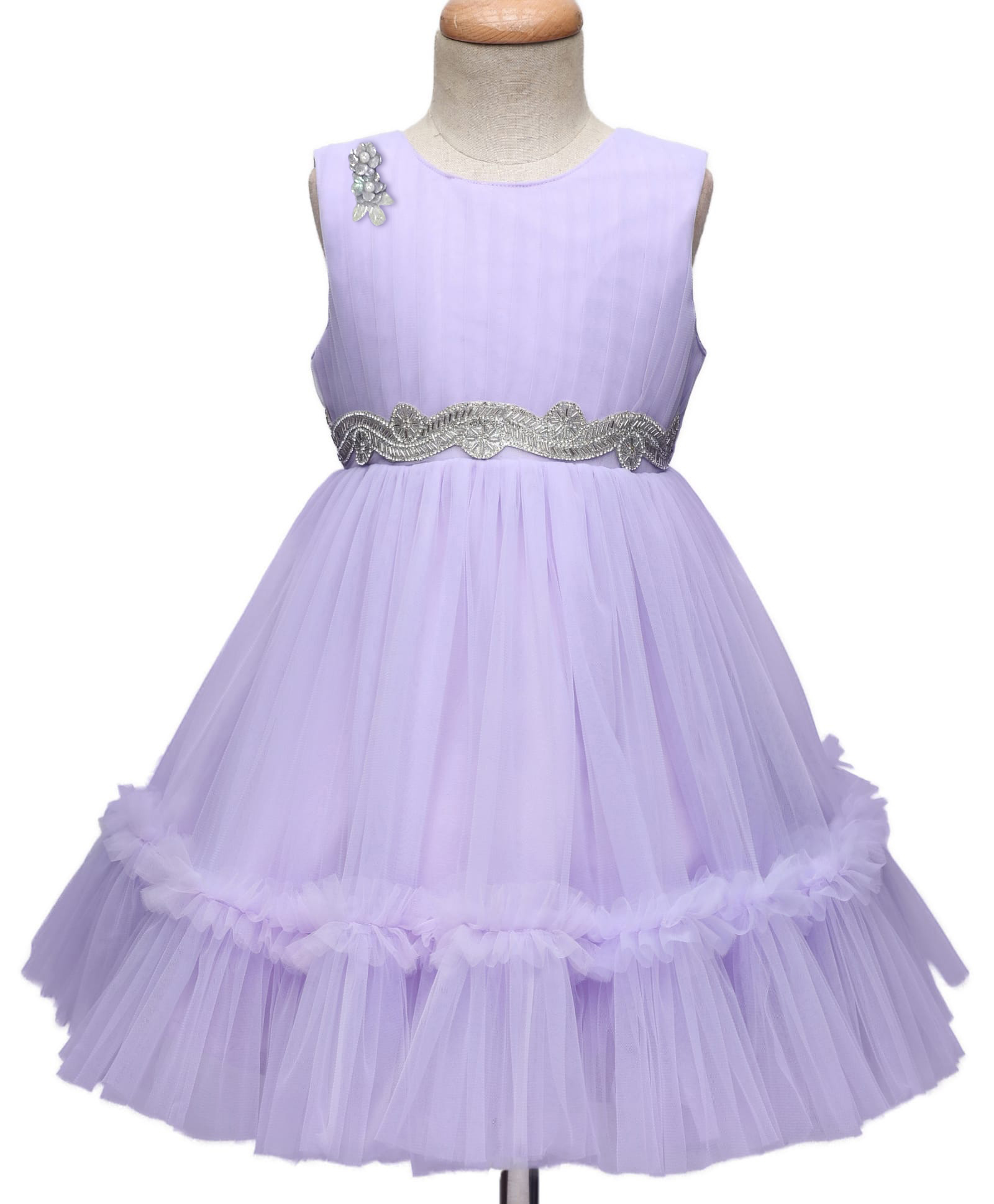 Mark & Mia Woven Sleeveless Solid Party Dress - Lilac-picture-31