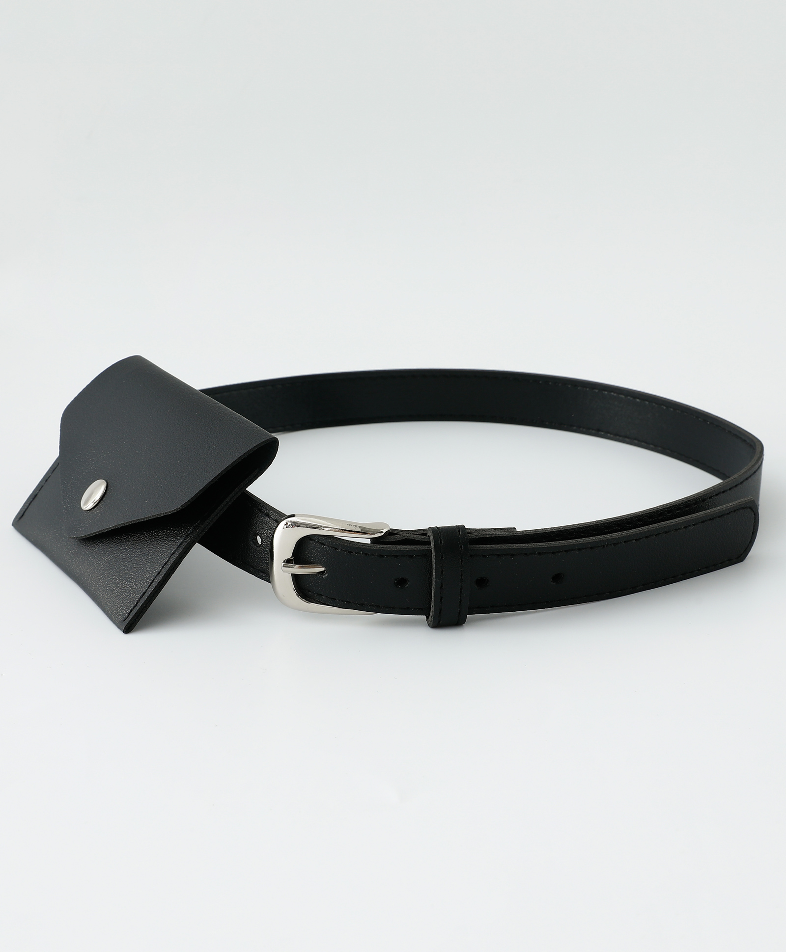 Pine Kids Solid Belt with attach Wallet - Black-image-31