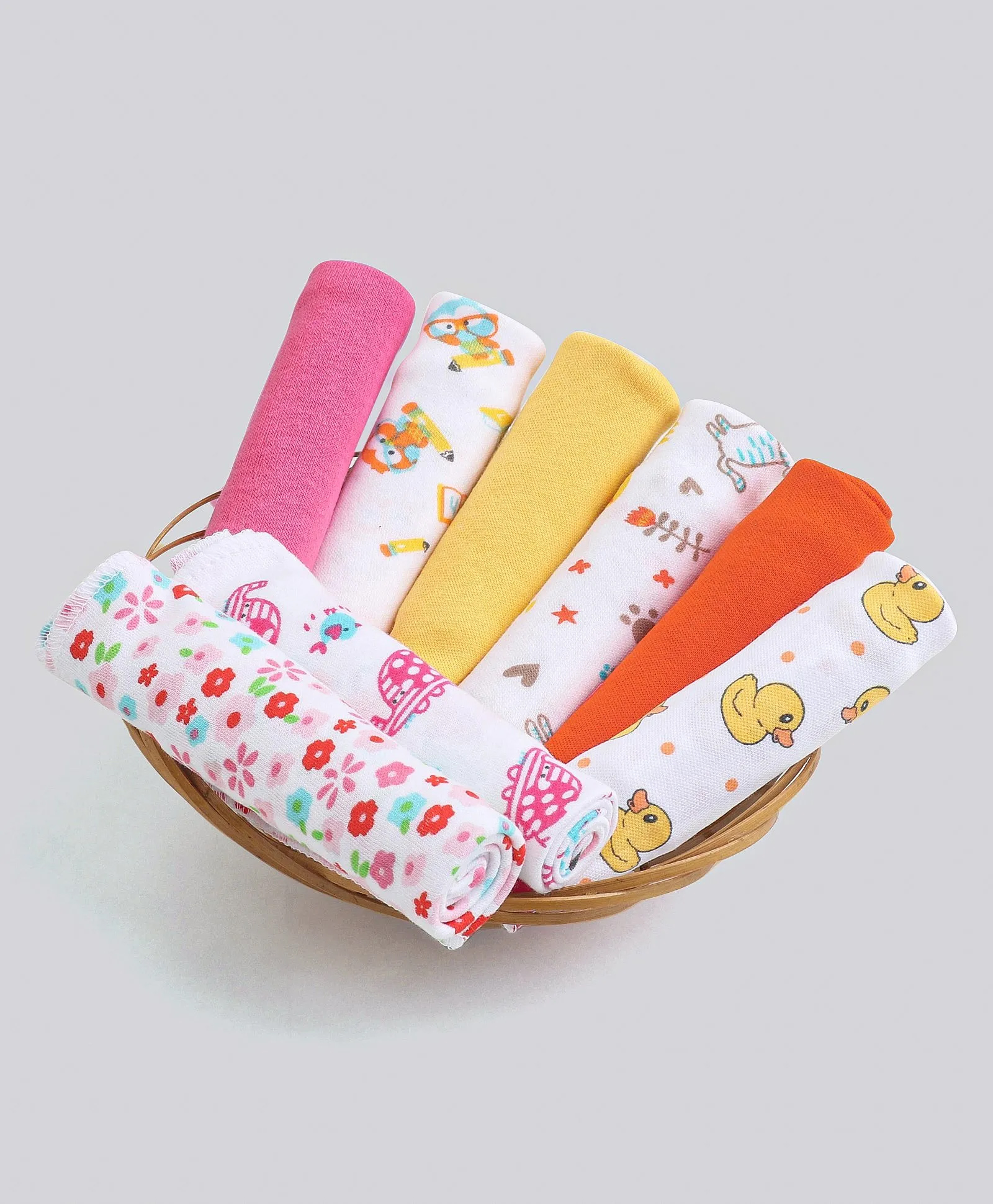 Joy Buzz 100% Cotton Wash Cloth Pack of 8 - Multicolor ( Print May Vary )-picture-0