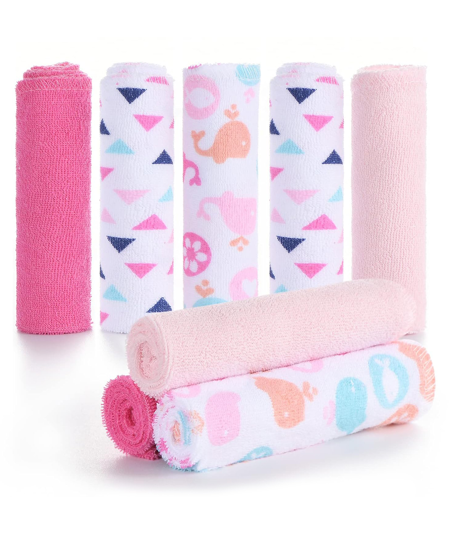Joy Buzz 100% Cotton Towel Wash Cloth Pack of 8 - Multicolor ( Print May Vary )-picture-2