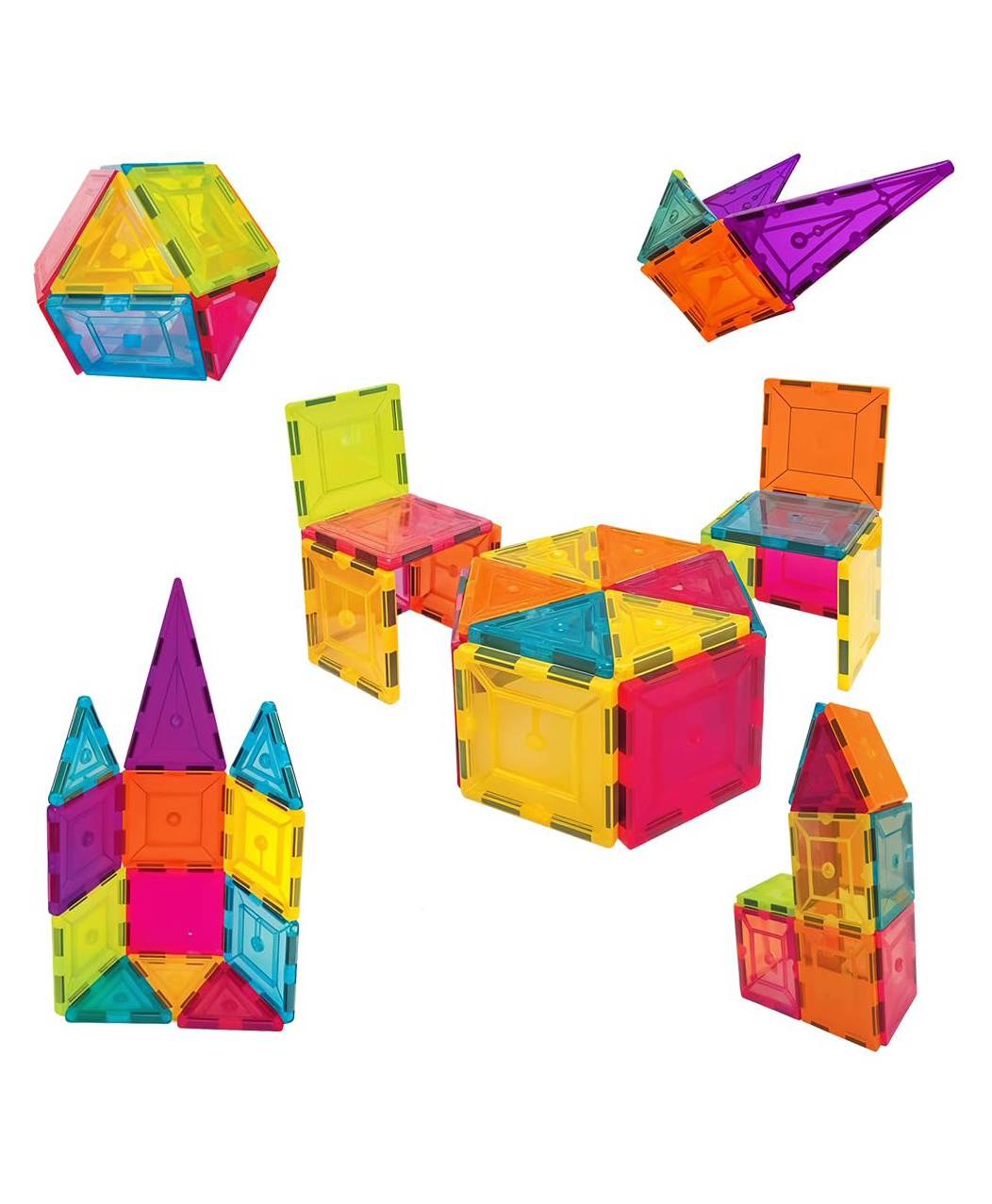 Kidsmate 16-Pcs Magnetic Tiles Set | Brain Boosting Fun & Educational STEM Learning Toy | Strong Magnetic Blocks for Creative Building | Colorful Magnetic Tiles for Boys & Girls 3-8 Yrs - Multicolor-image-29
