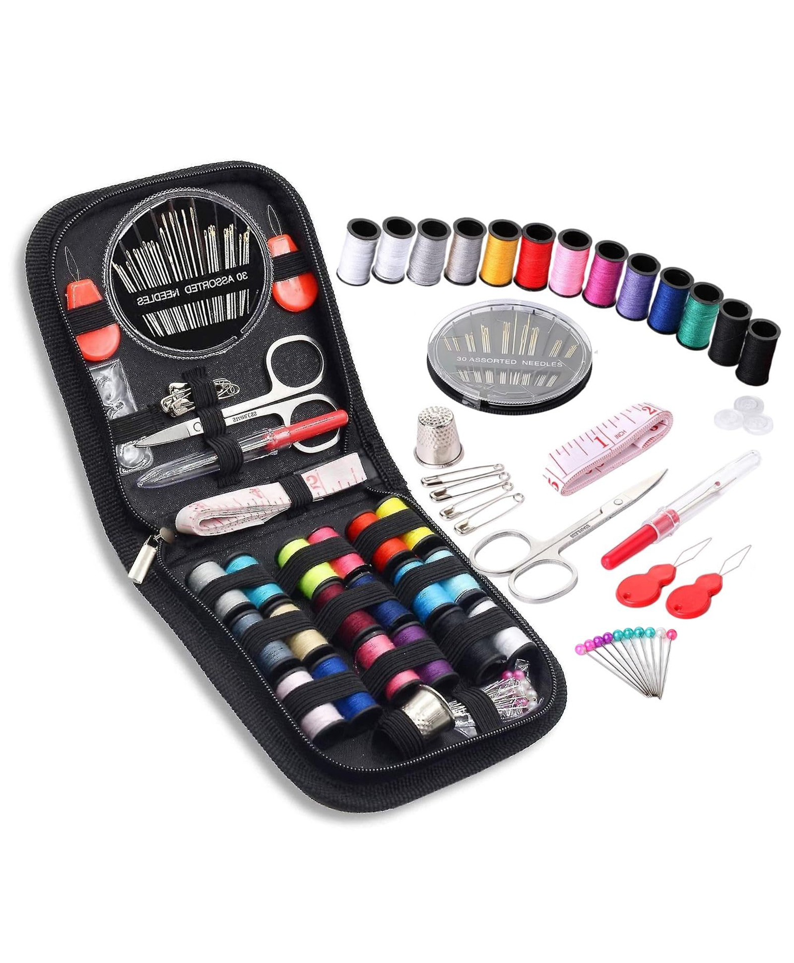 FunBlast 67 Pcs Portable Sewing Kit for HomeNeedle and Thread Box-image-45